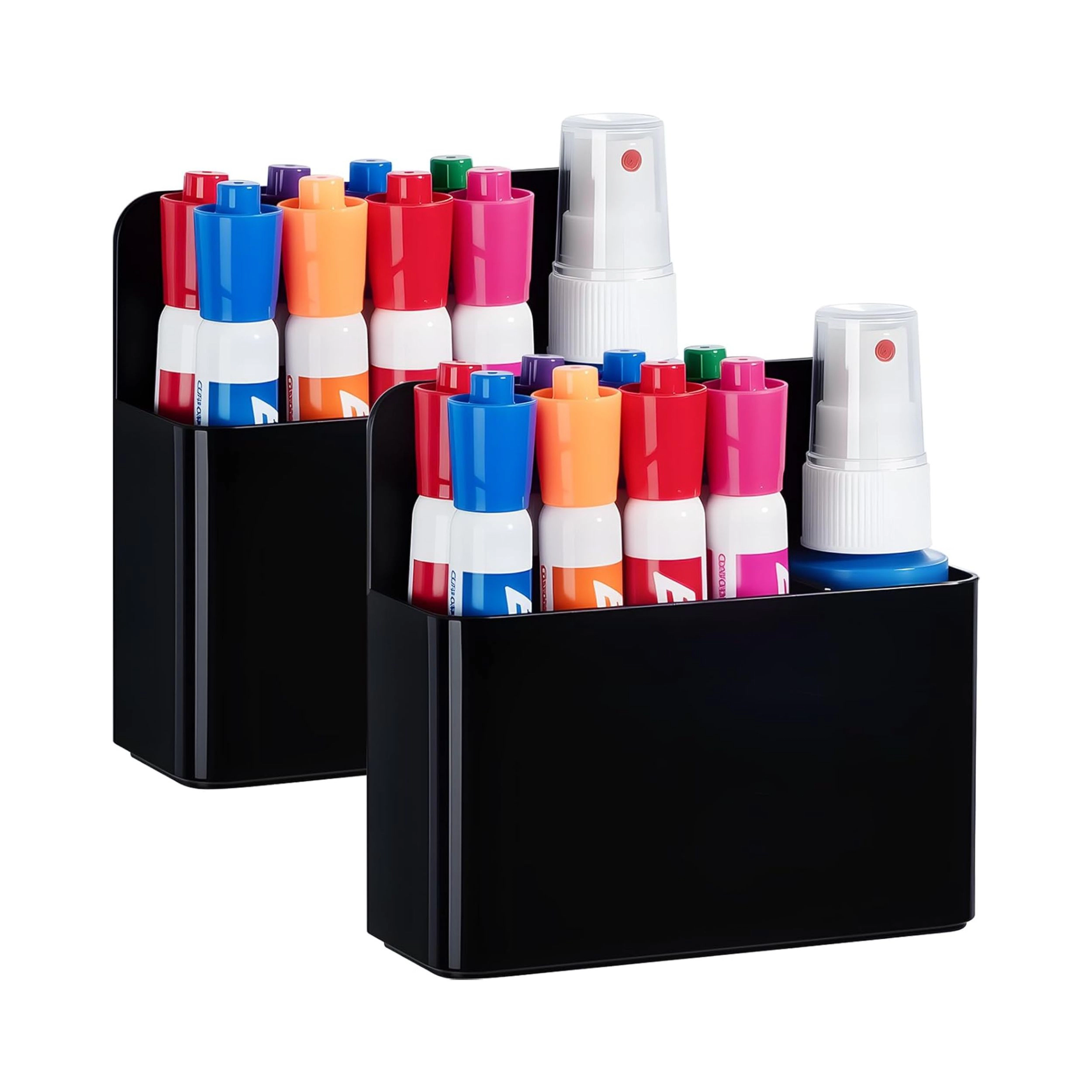 Stock Preferred Pack of 2 Plastic Magnetic Pen and Dry Erase Marker Holders