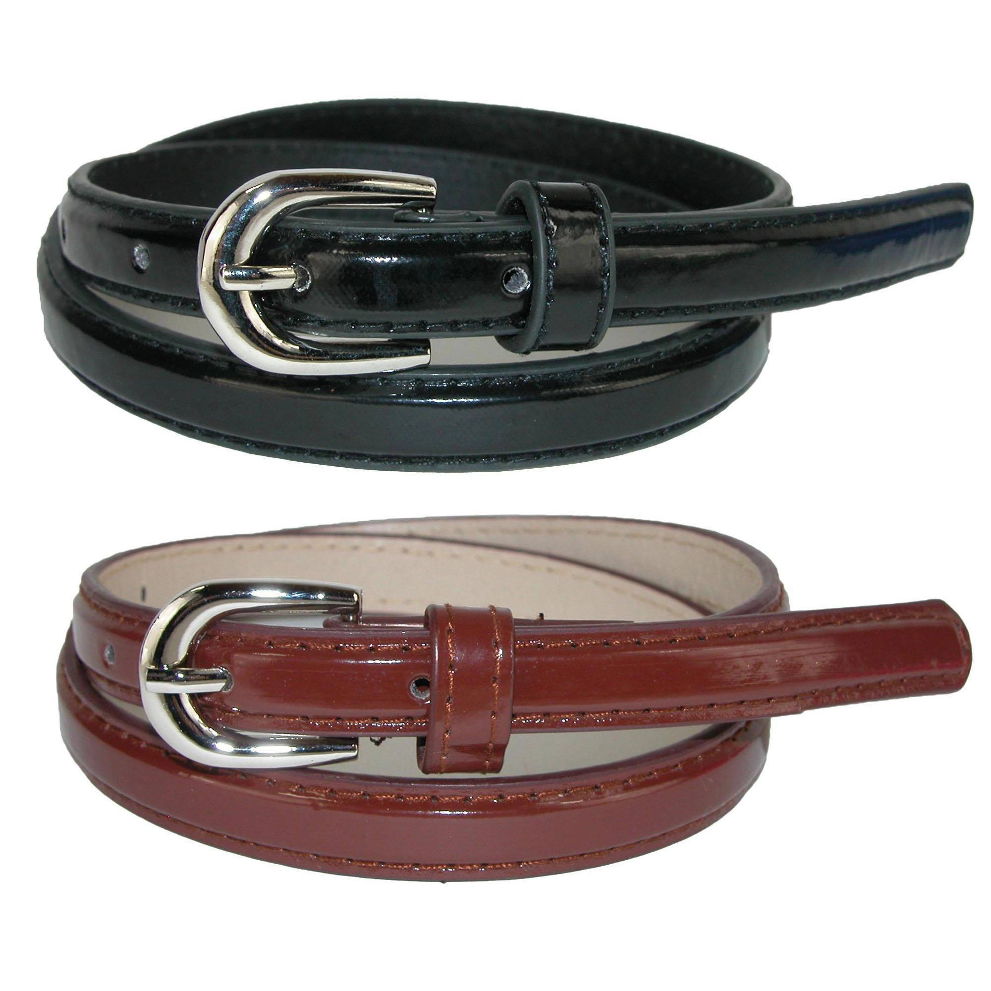 CTM® Kid's 1/2 Inch Skinny Dress Belt (Pack of 2 Colors)