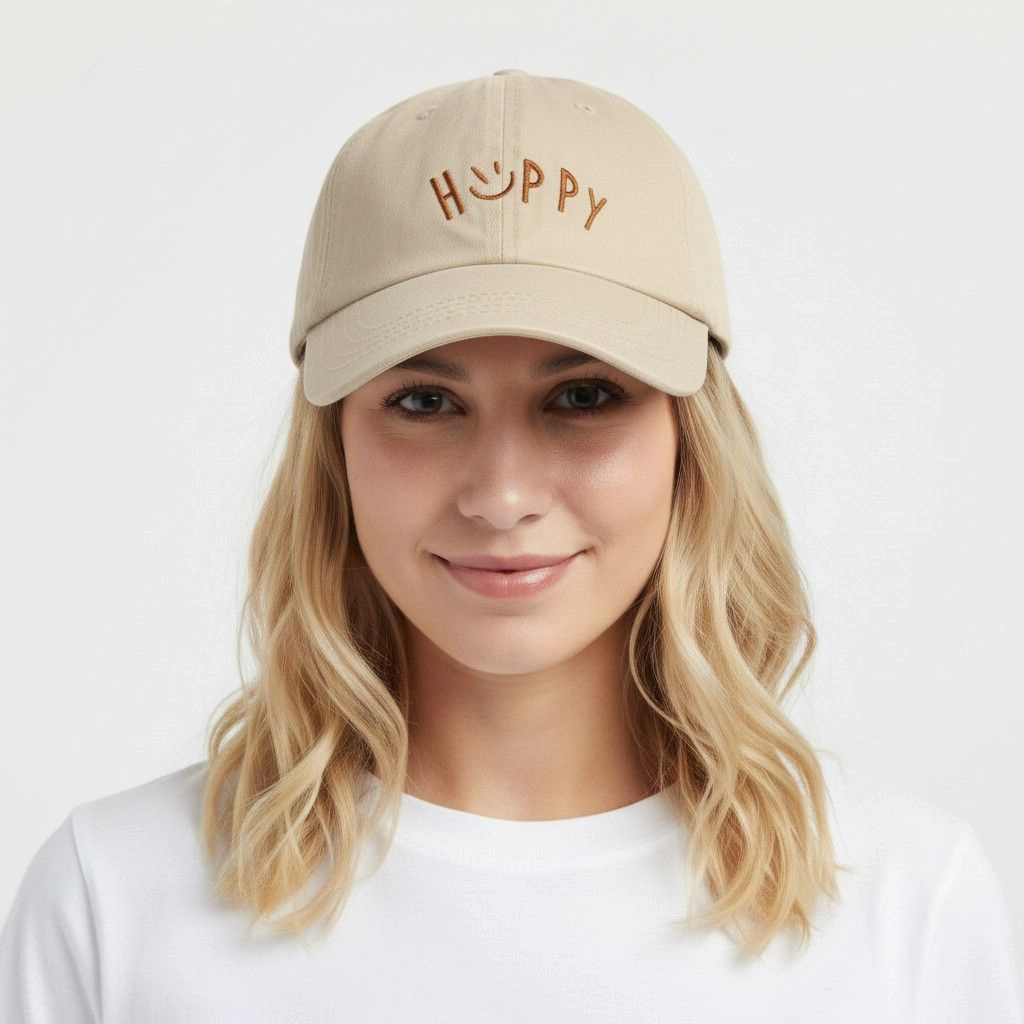 Anna-Kaci Women's Embroidered Smile Baseball Cap Adjustable Cotton Dad Hat Casual Cute Everyday