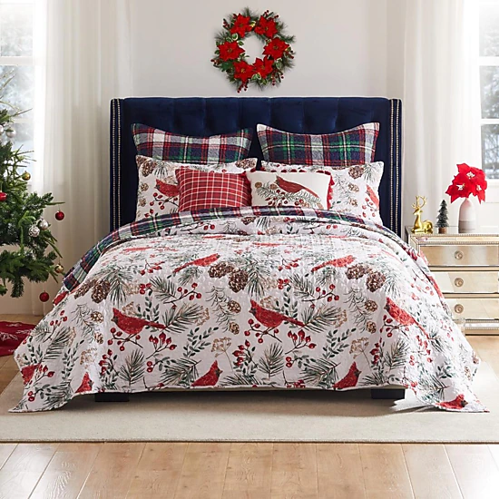 Greenland Home Fashions Cardinal Plaid Luxurious Modern Design 3 Piece s Quilt Set