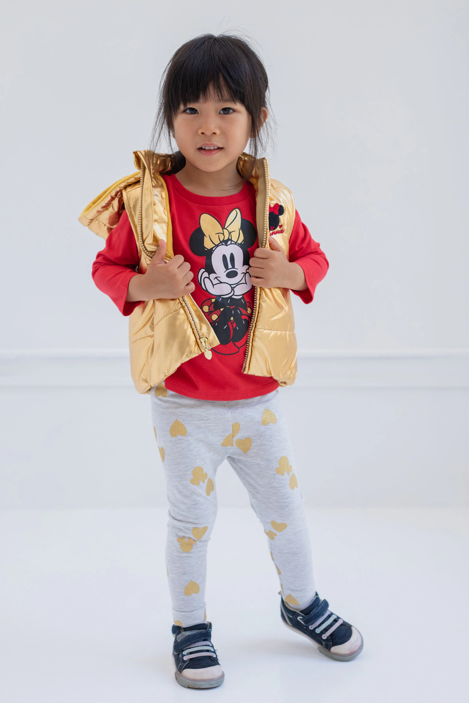 Disney Minnie Mouse Girls' Vest Tee and Leggings Set