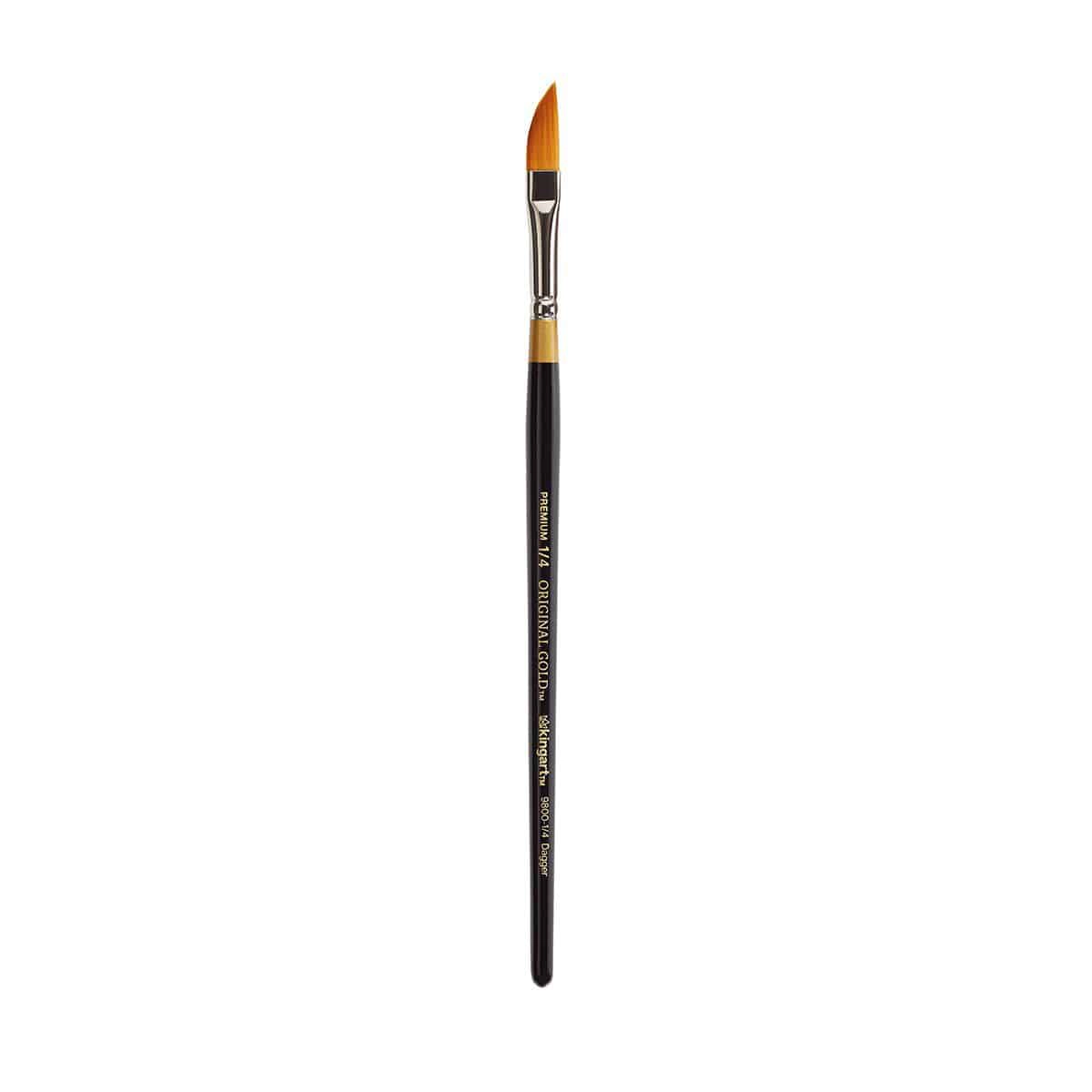 KINGART Original Gold 9800 Dagger Golden Taklon Brush