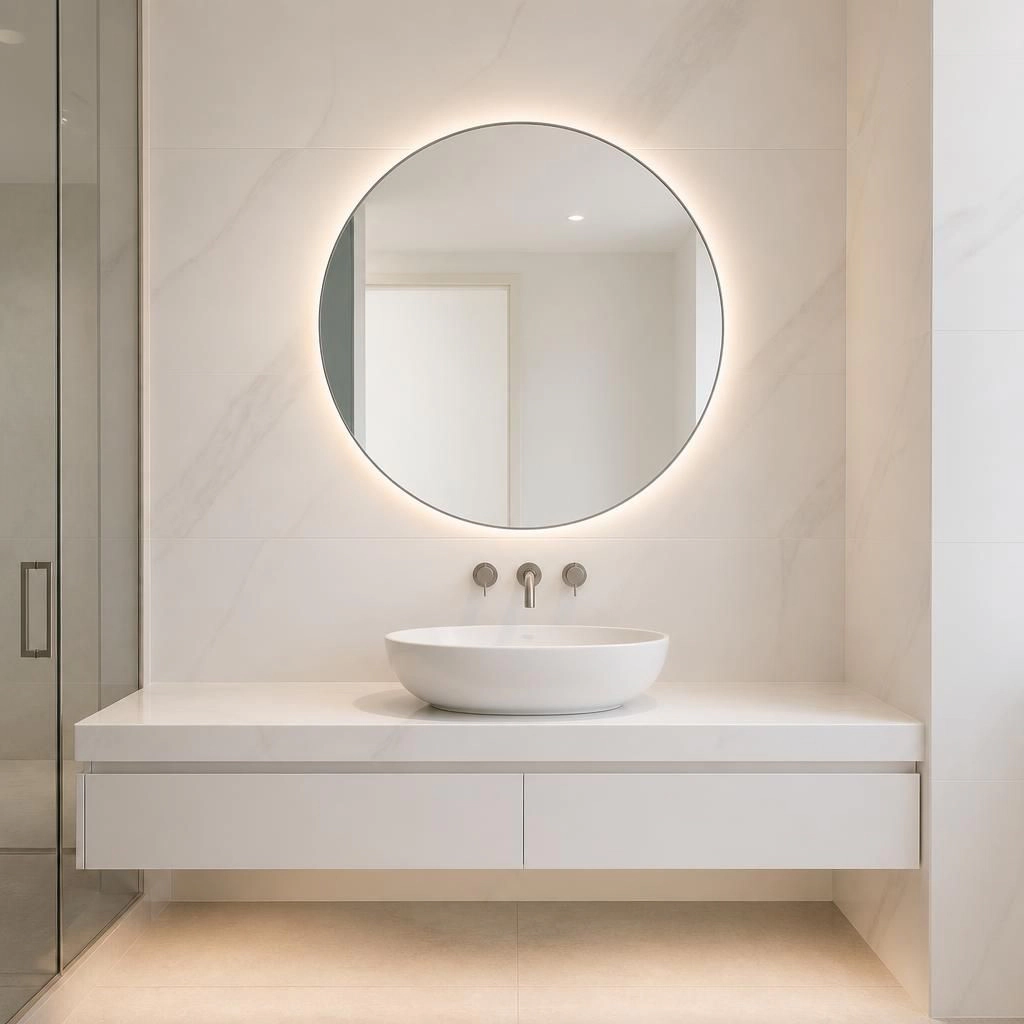ELEMENT ACE 36 Inch Round Framed Bathroom Mirror