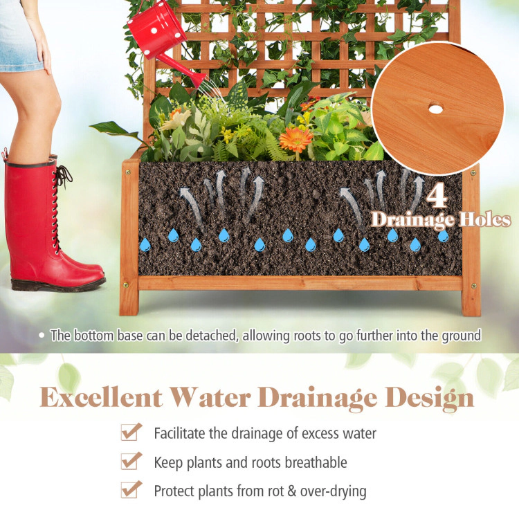 Hivvago Raised Garden Bed with Trellis and Hanging Roof