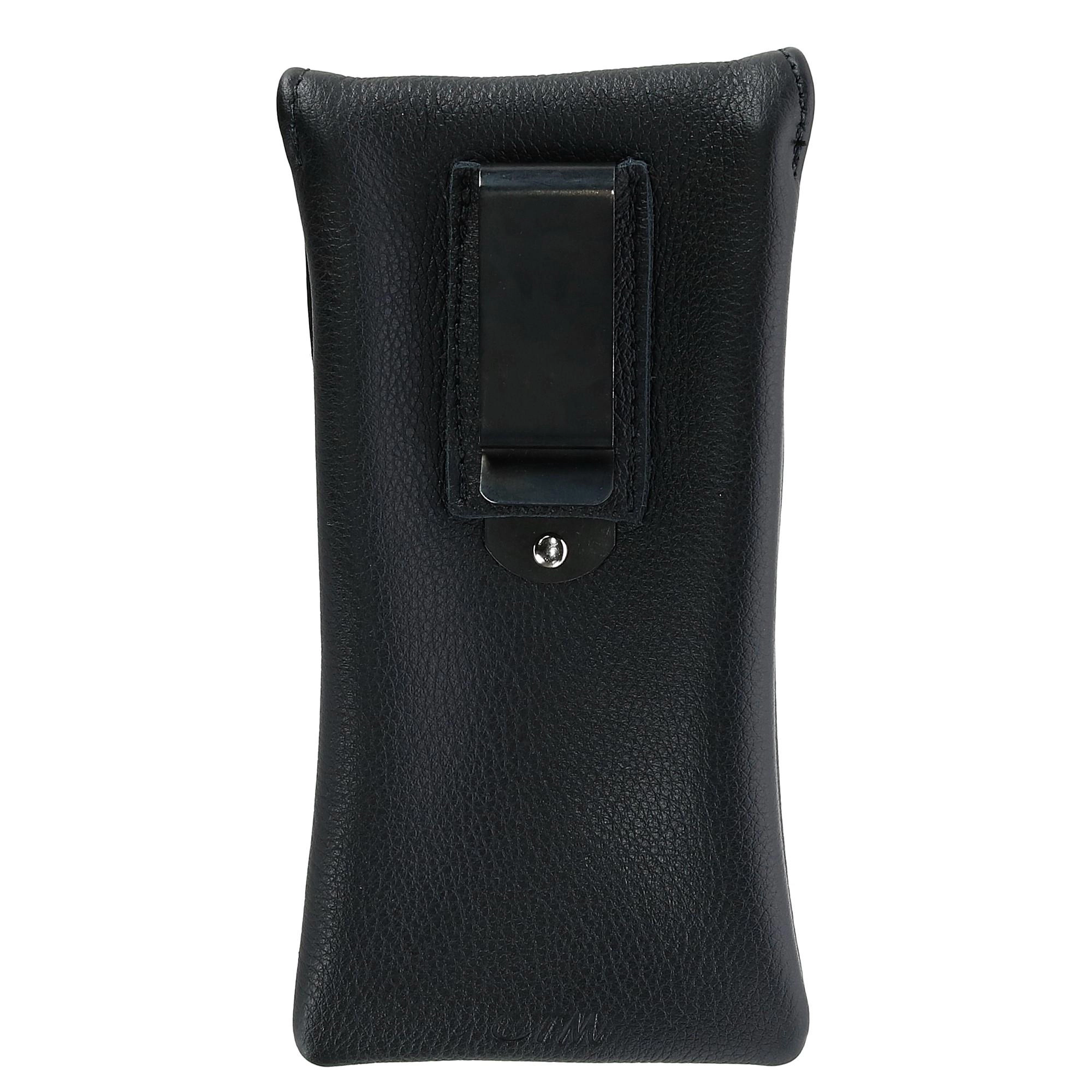CTM Leather Eyeglass Case with Holster Clip