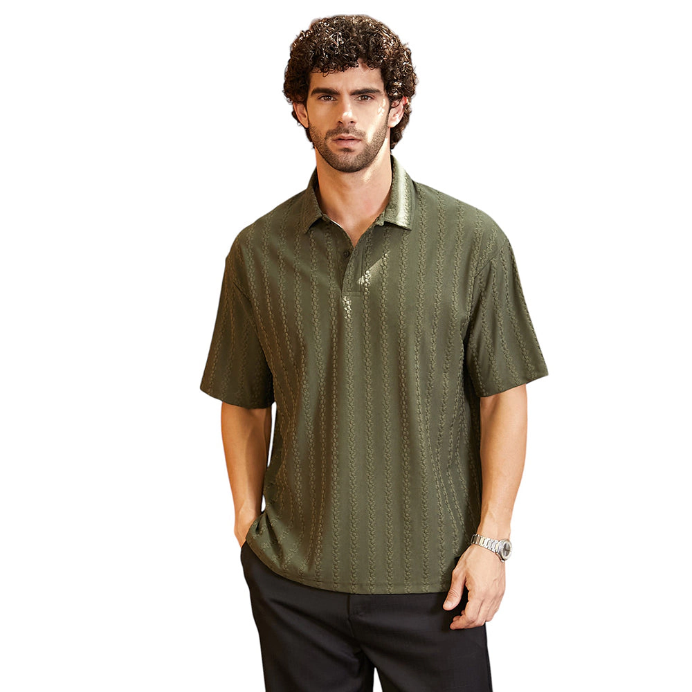 Spiralknot-Tactile Oversized Polo T-Shirt