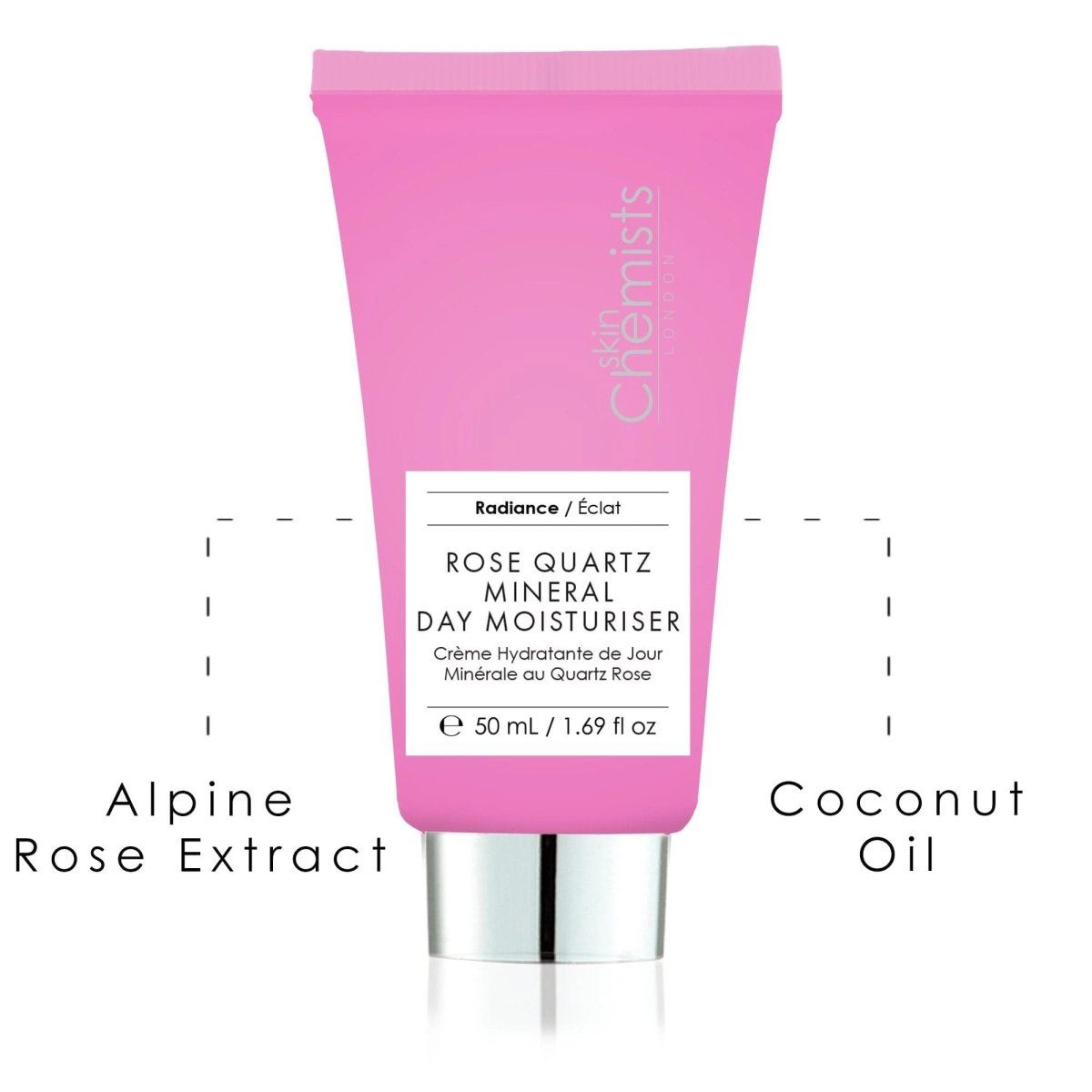 skinChemists Rose Quartz Mineral Day Moisturiser 50ml - Firms, Smooths Fine Lines