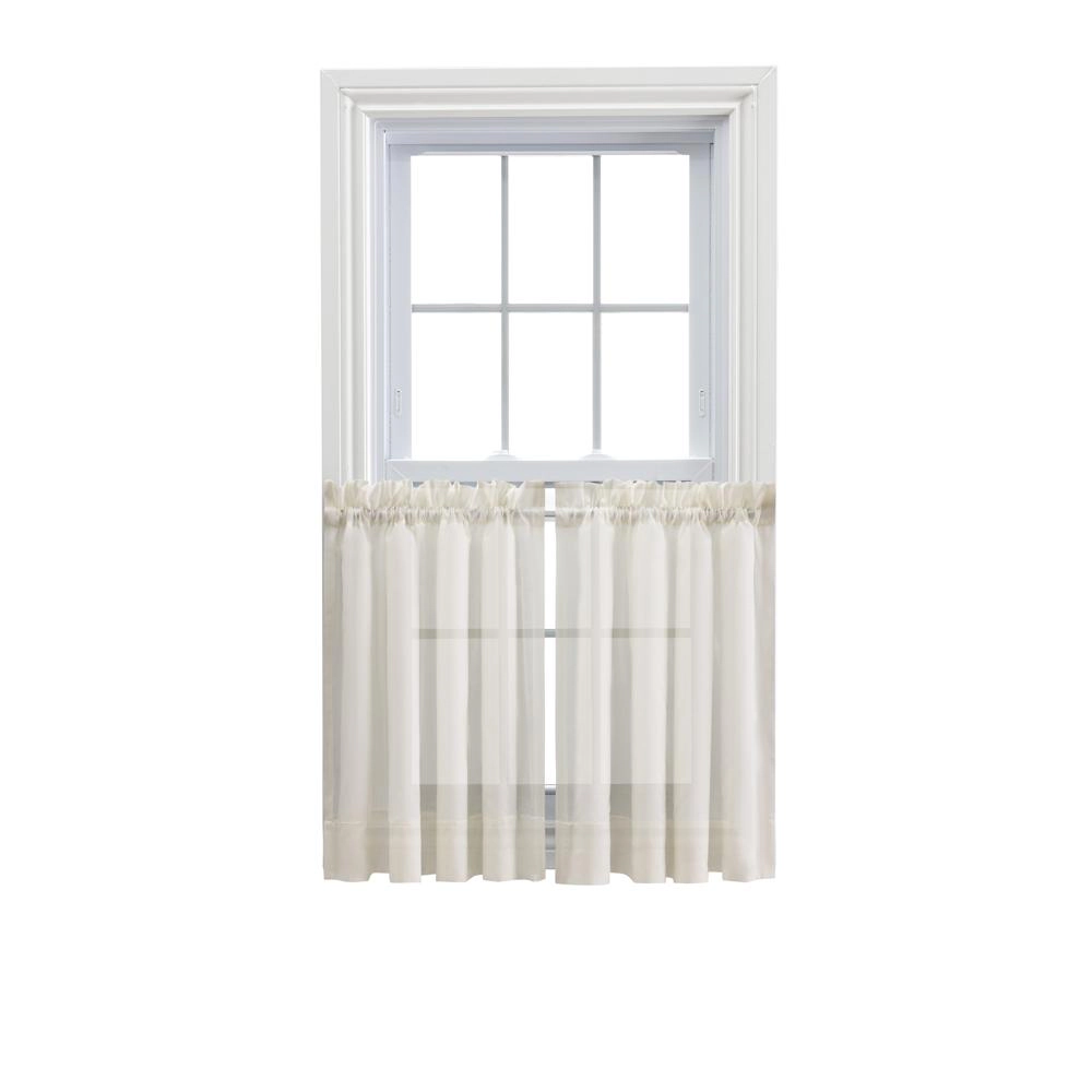 Ellis Curtain Cotton Voile 1.5 Rod Pocket Tailo Tier Pair for Windows