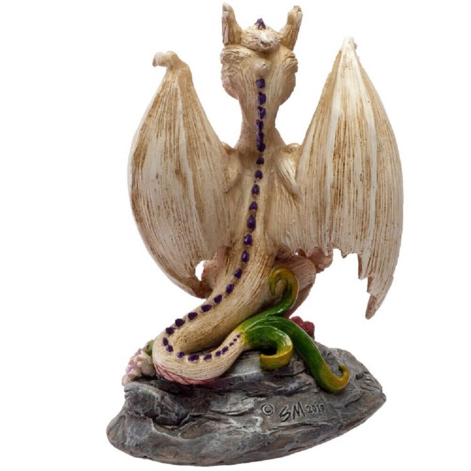 Pacific Giftware Pale White Garlic Dragon Figurine by Stanley Morrison 4.75 inch