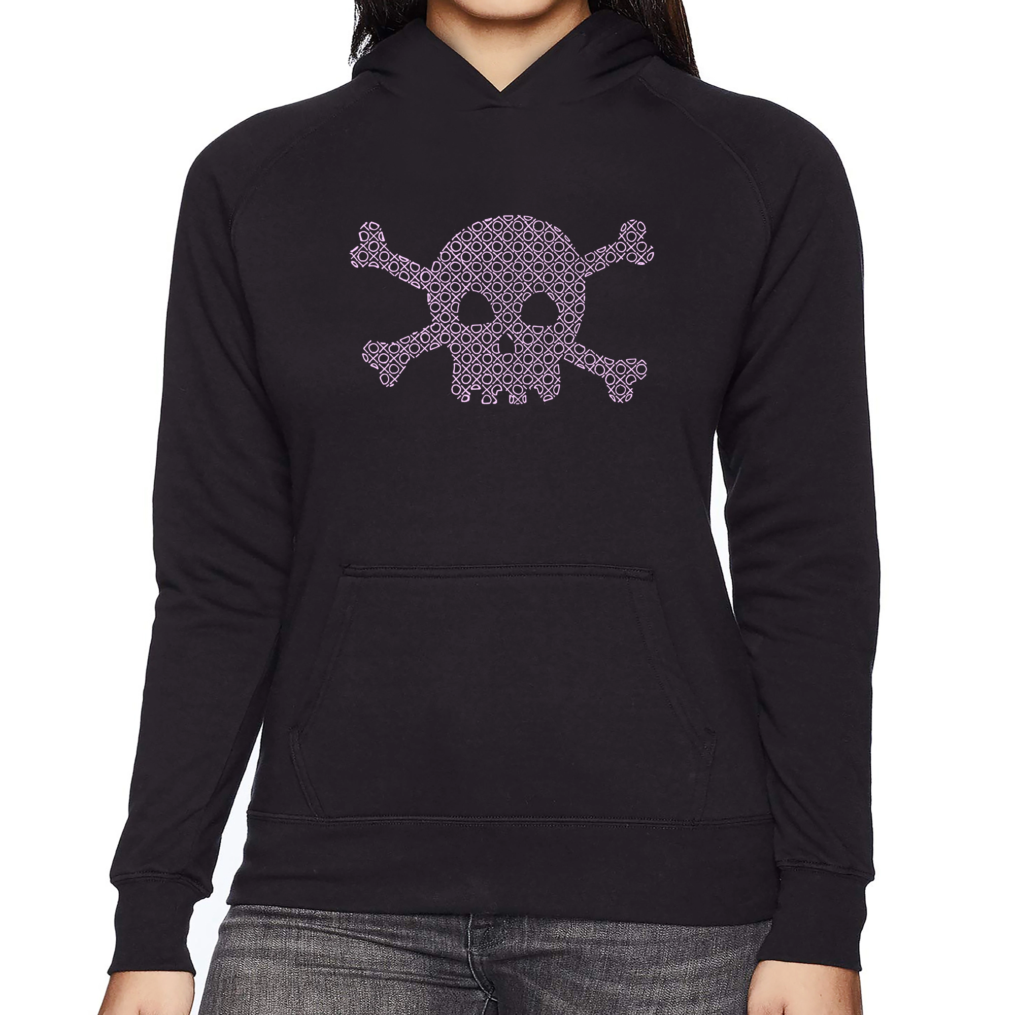 LA Pop Art XOXO Skull - Women's Word Hooded Sweatshirt