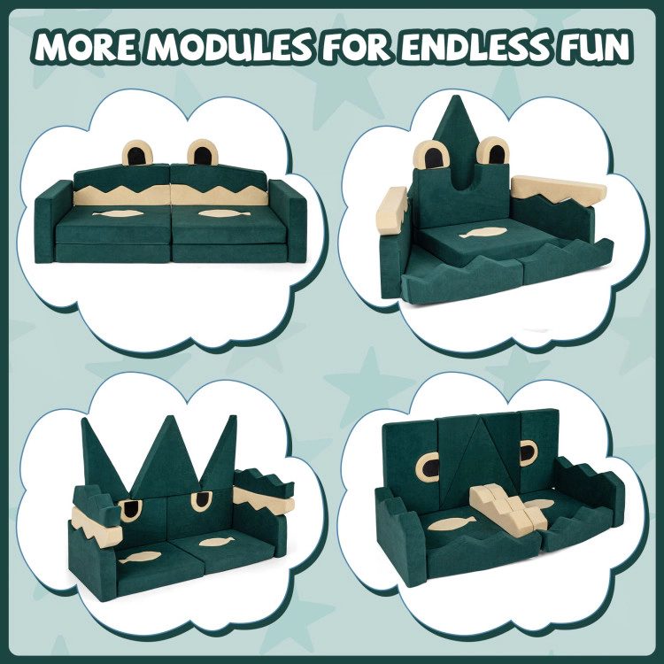 Hivvago 17 Pieces Modular Kids Play Couch For Inspiring Creativity
