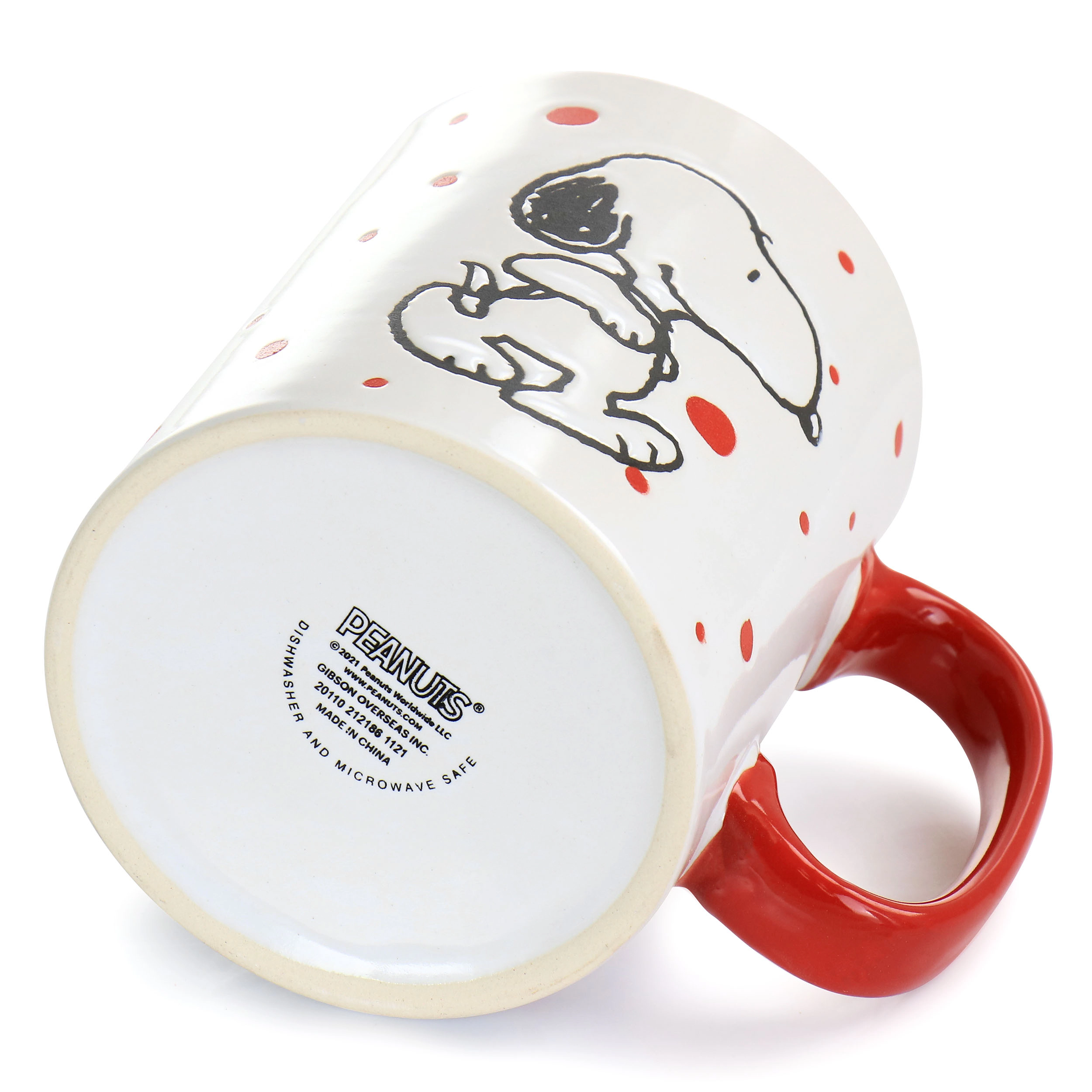 Gibson Peanuts Freckled Joy 15oz Stoneware 4 Piece Mug Set in Assorted Designs