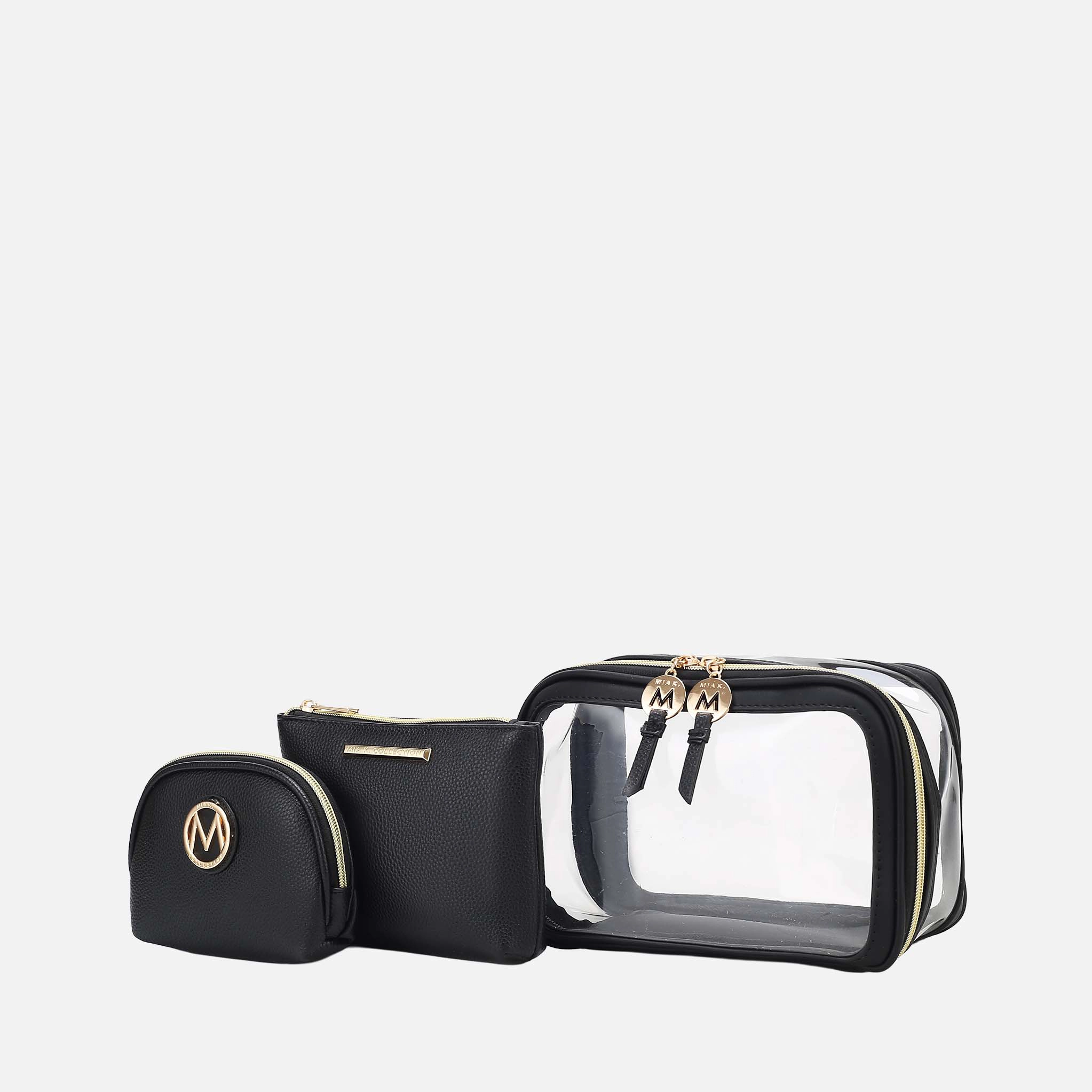 Mia K Collection Laura 10-Piece Vegan Leather Cosmetic Travel Set