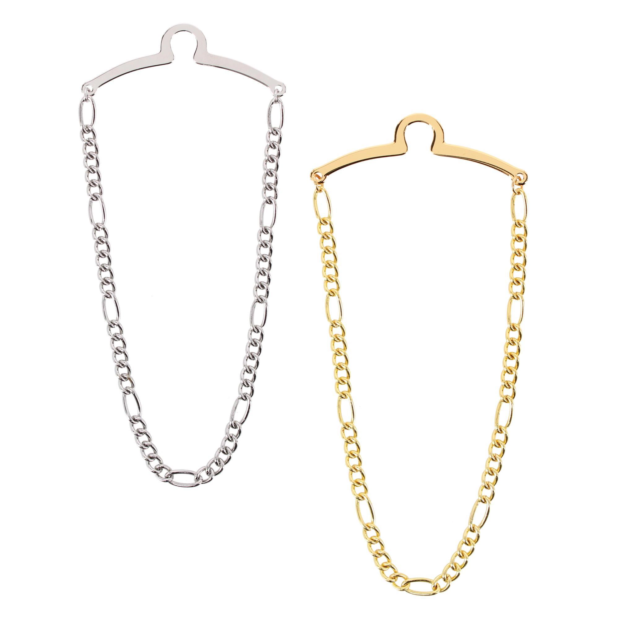 Competition Inc. Men's Figaro Style Link Tie Chains (Pack of 2)