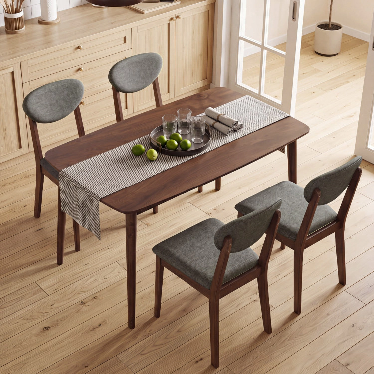 Hivvago 5-Piece Dining Set For 4 With Rectangular Table & Fabric Chairs For Living Room