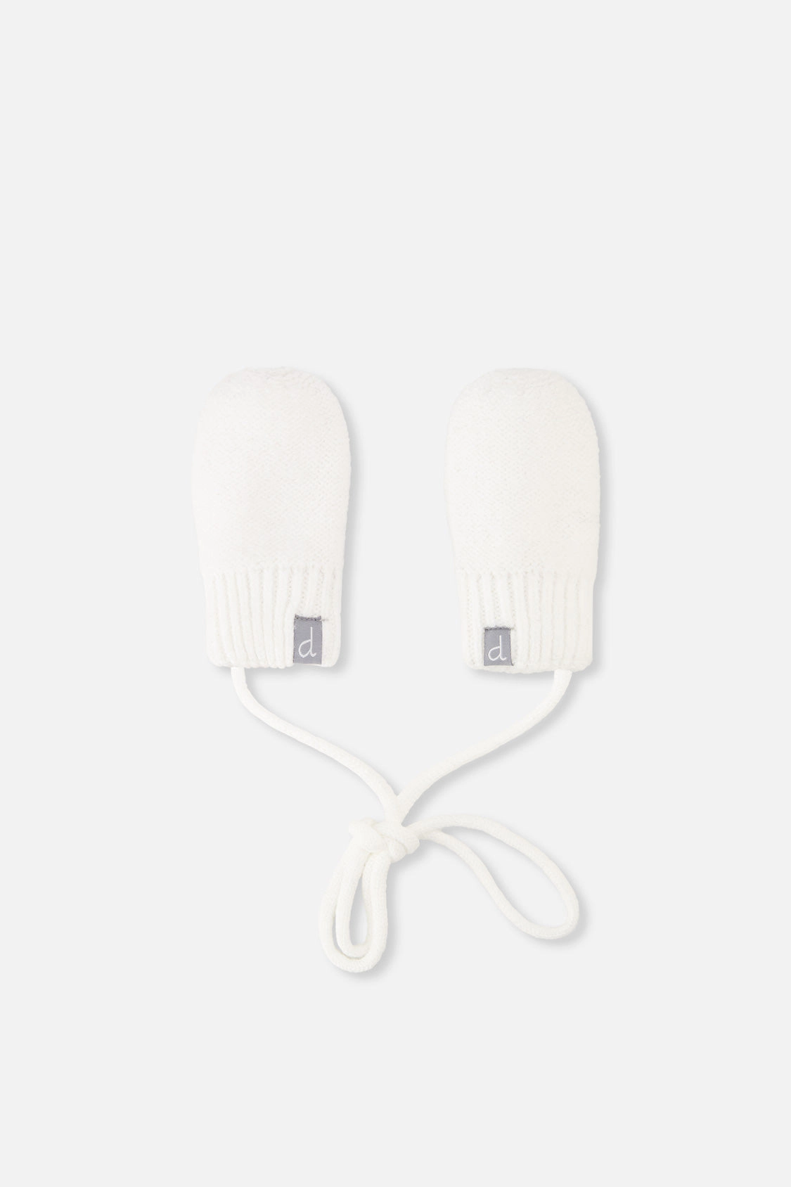 Deux par Deux Unisex Infant Knit Mittens with String
