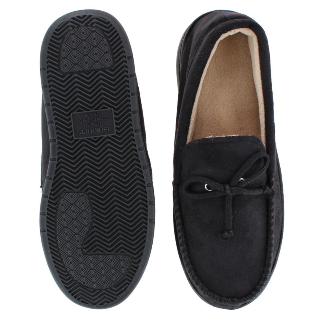 Isotoner Men's Essential Microsuede Boater Moccasin Slippers