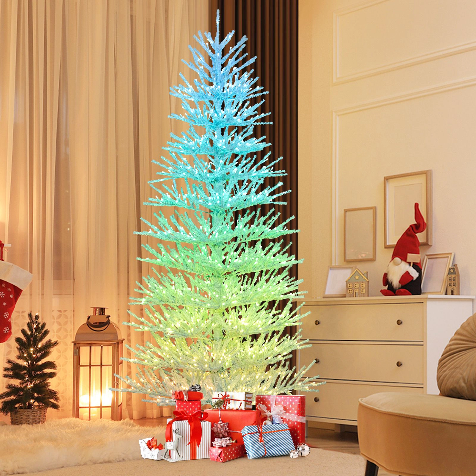 SlickBlue Color-Changing Artificial Christmas Tree with Remote