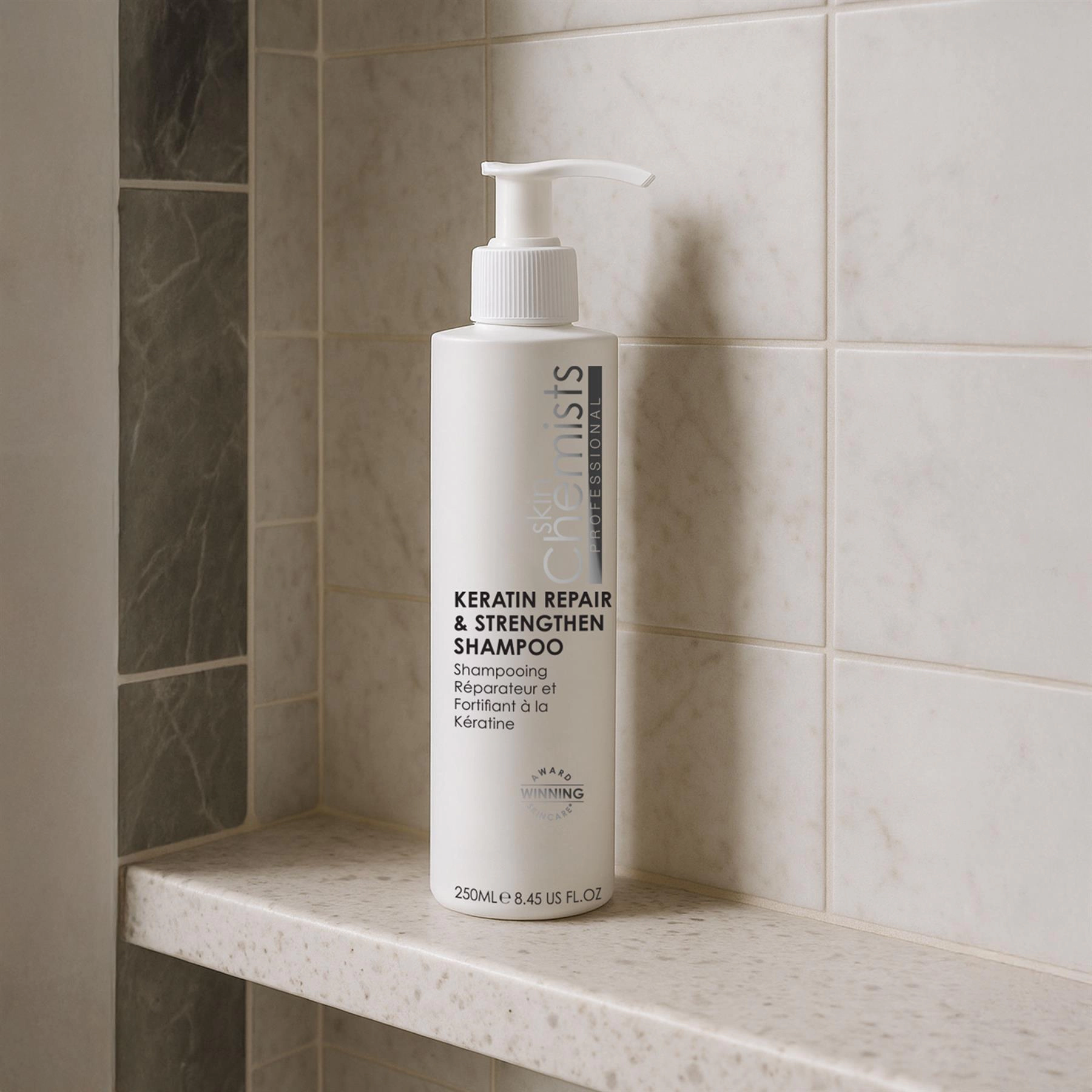skinChemists Keratin Repair & Strengthen Shampoo 250ml - For Damaged and Chemically Treated Hair