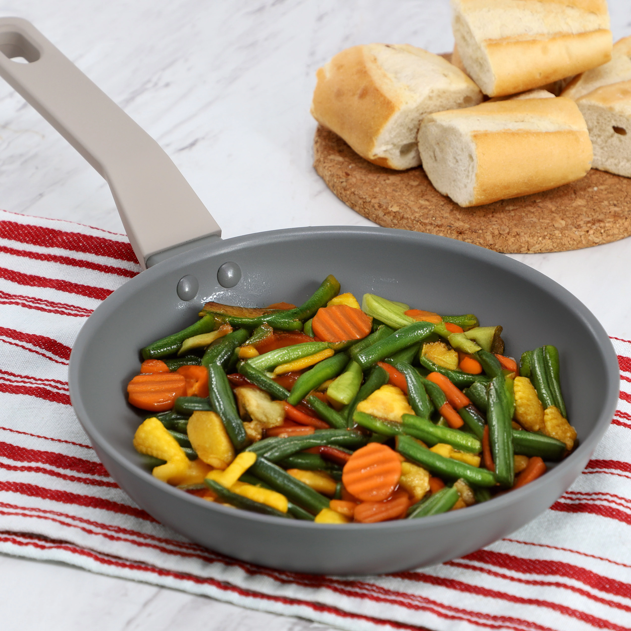 Oster Ambrose Inch Nonstick Aluminum Frying Pan in Matte Grey