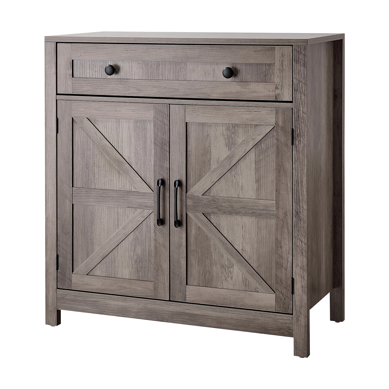 HONGGE Coffee Bar Cabinet Farmhouse Coffee Bar Cabinet with Coffee Bar Table with Barn Doors Farmhouse Sideboard Buffet