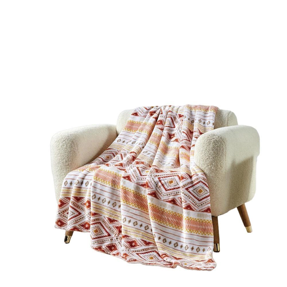 Aztec Holiday Micro plush Decorative Throw Blanket 50" X 60" Multi Color by Plazatex