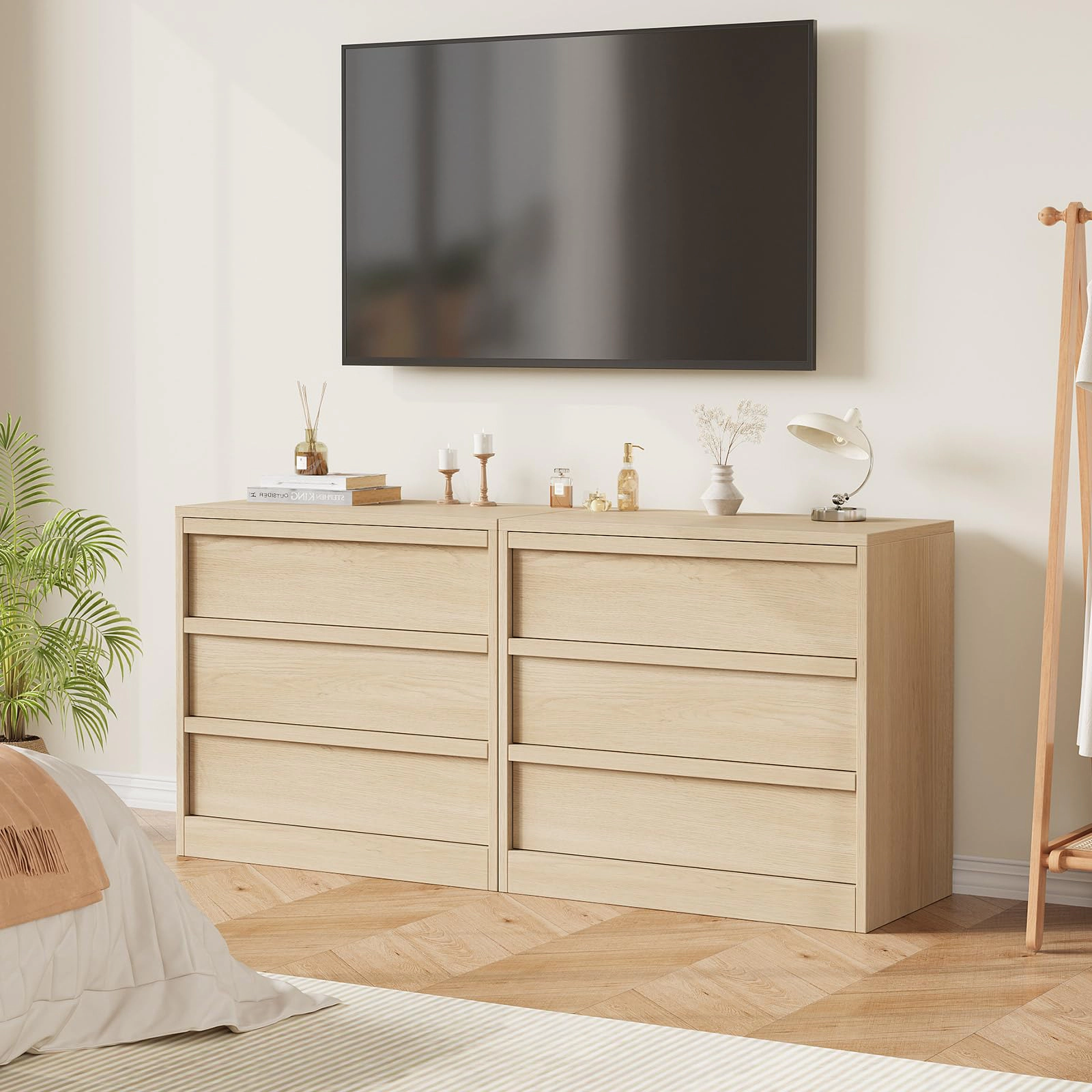 3 Drawer Dresser Nightstand, Modern Small Chest with Storage for Bedroom or Living Room