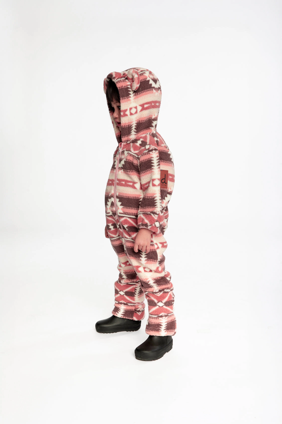 Deux par Girls Animal Ear Hooded Mid-Season Plush One-Piece Outerwear
