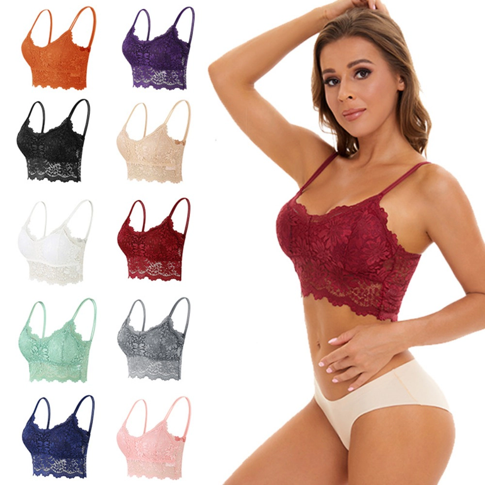 Wardrobe Whimsy Women Lace Bra Plunge Padded No Underwire Bralettes