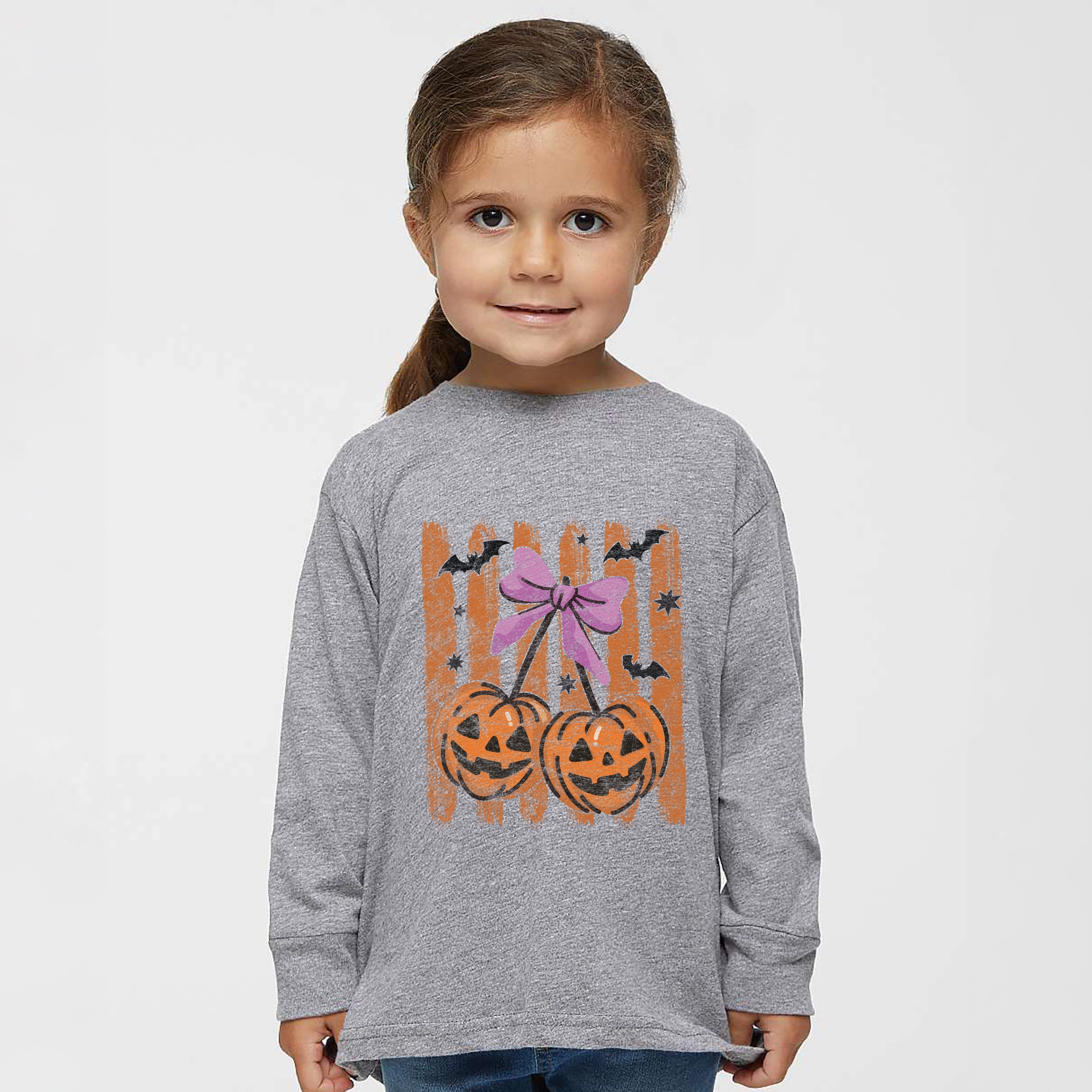 The Juniper Shop - Toddler Long Sleeve Graphic Tee Pumpkin Cherry Bunch