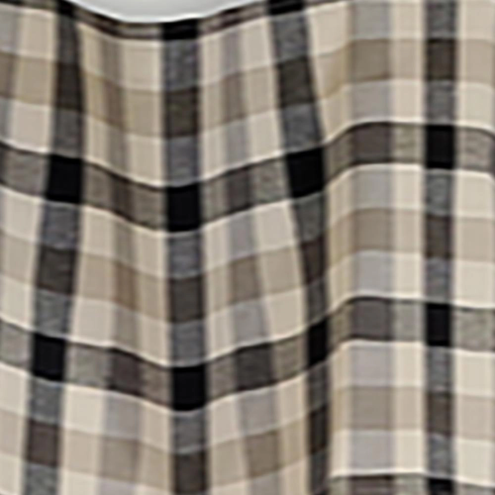 RLF Home Bison Check Tab 4" Tabs Tab Top Lining Luxurious and Elegant Window Treatment Valance 50" x 15" Black