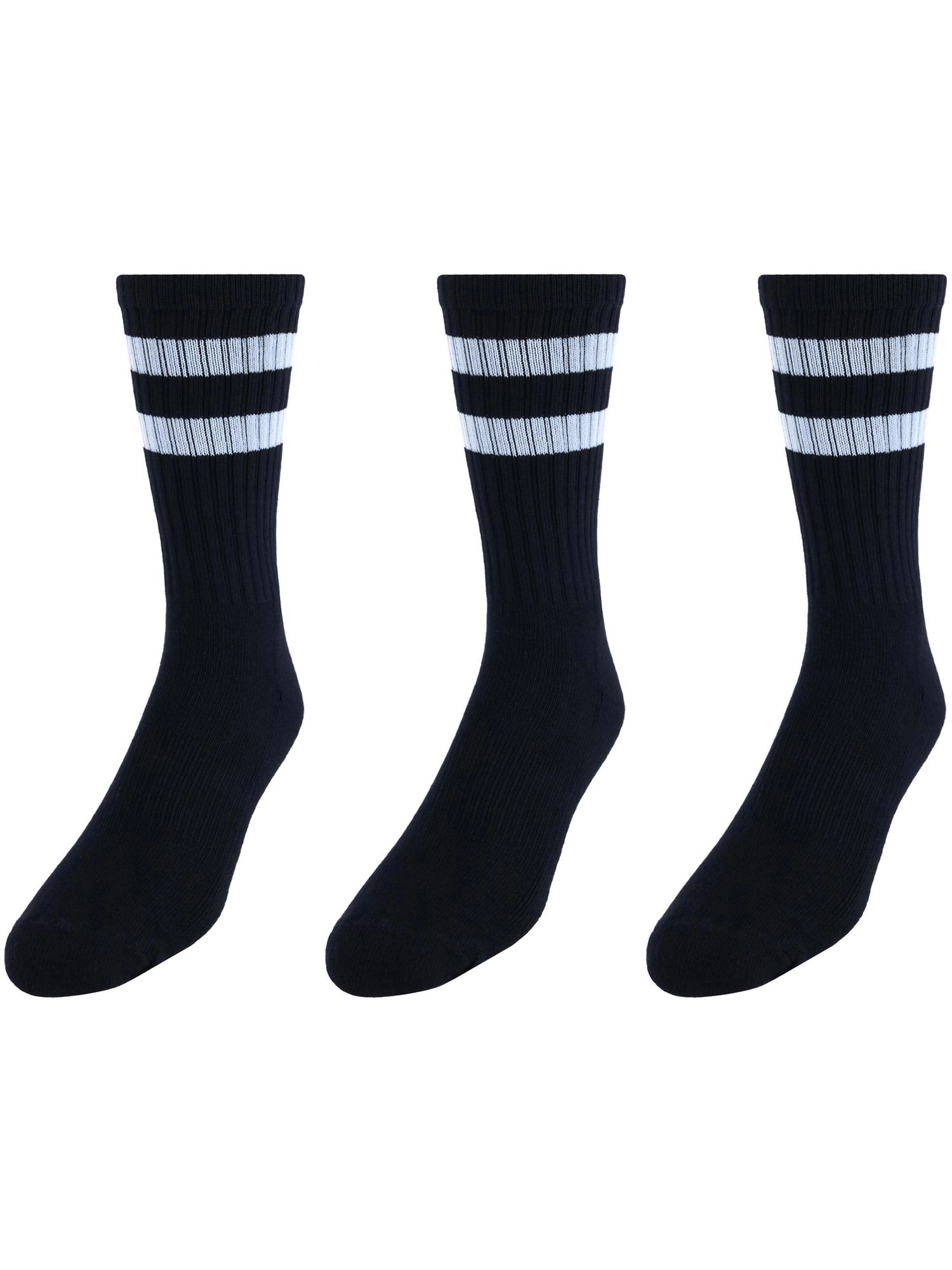 CTM Men's Crew Striped Socks (3 Pairs)