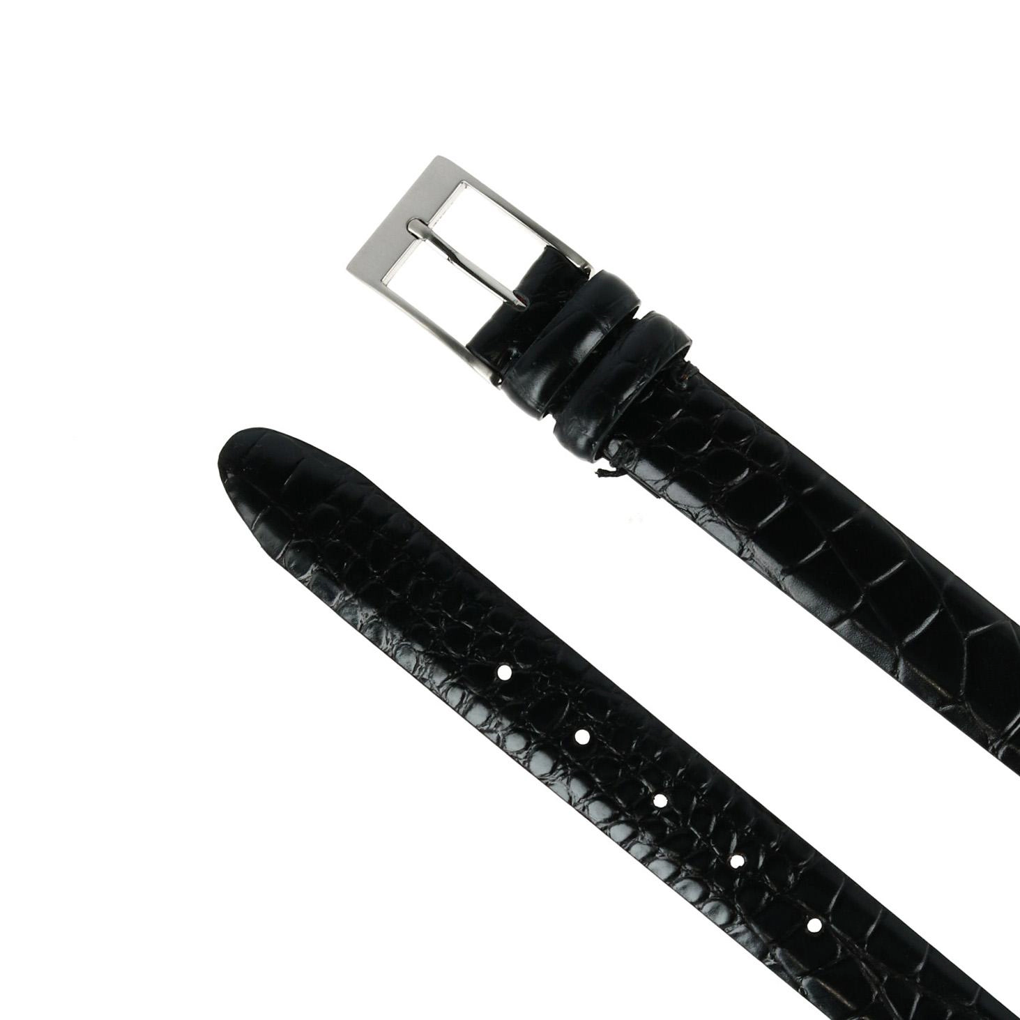 CTM Men's Big & Tall Leather Croc Print Belt
