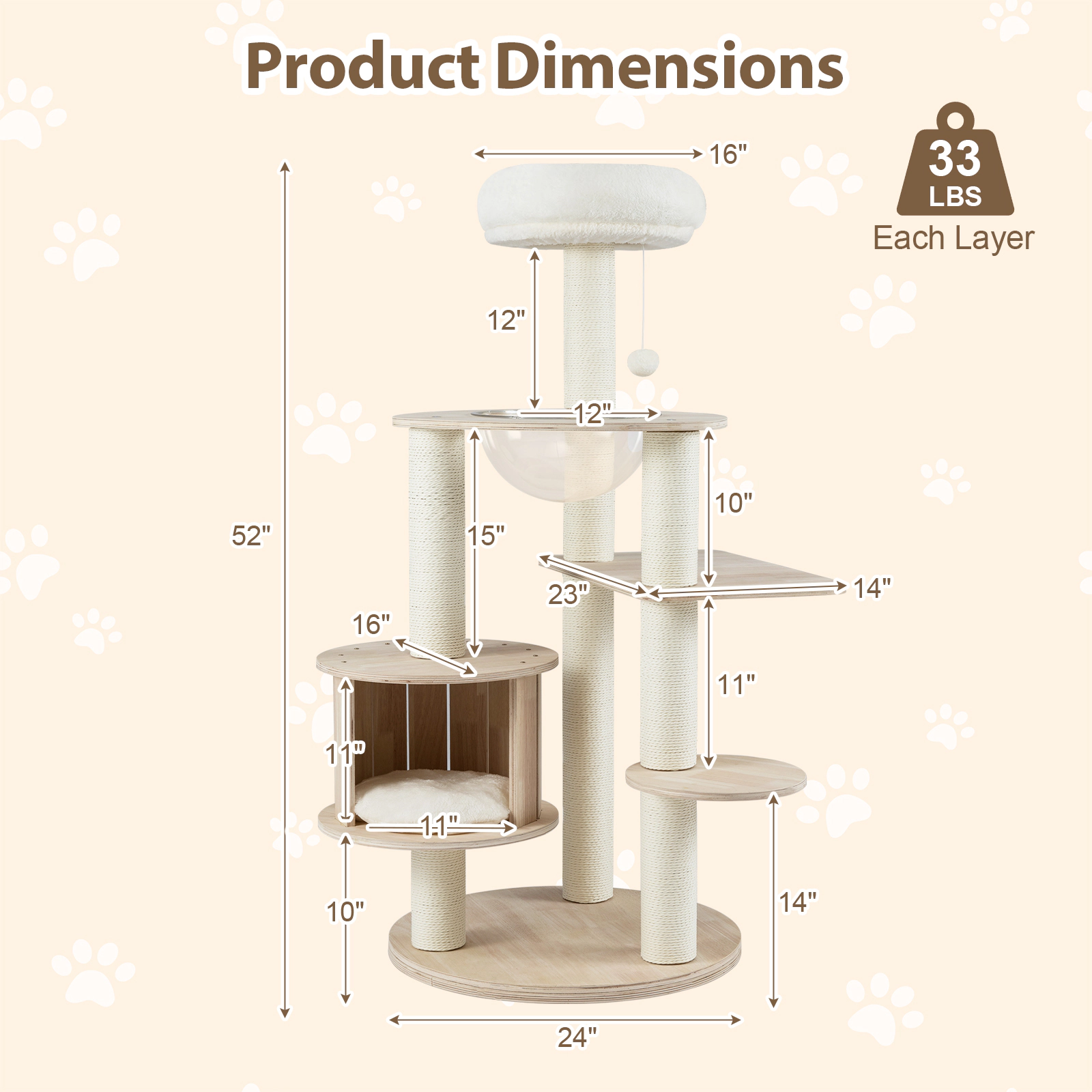 SlickBlue Tall Cat Tree with Condo, Space Capsule and Scratching Posts