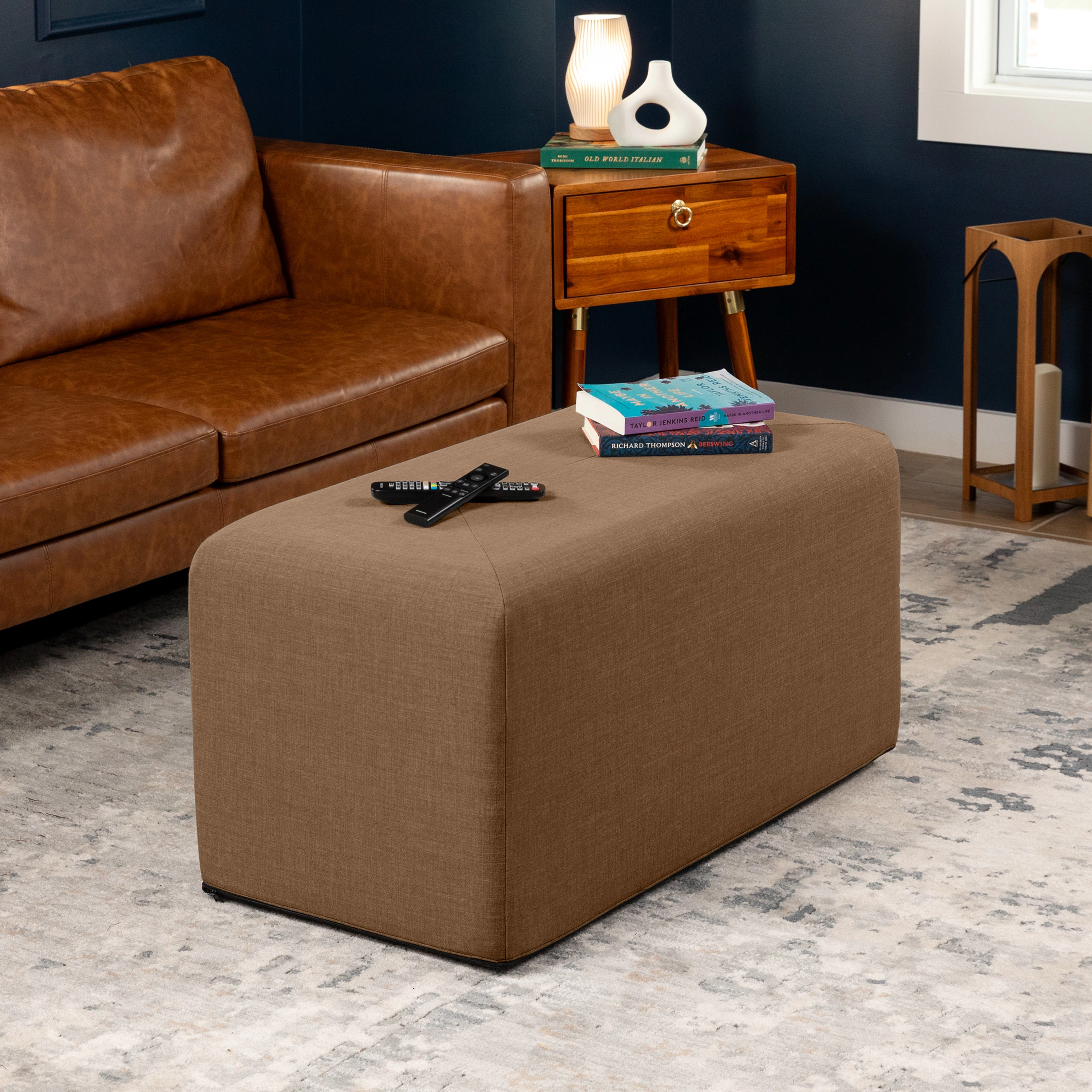 Jaxx Monroe Large Rectangular Foam Ottoman / Coffee Table, (36 x 18)