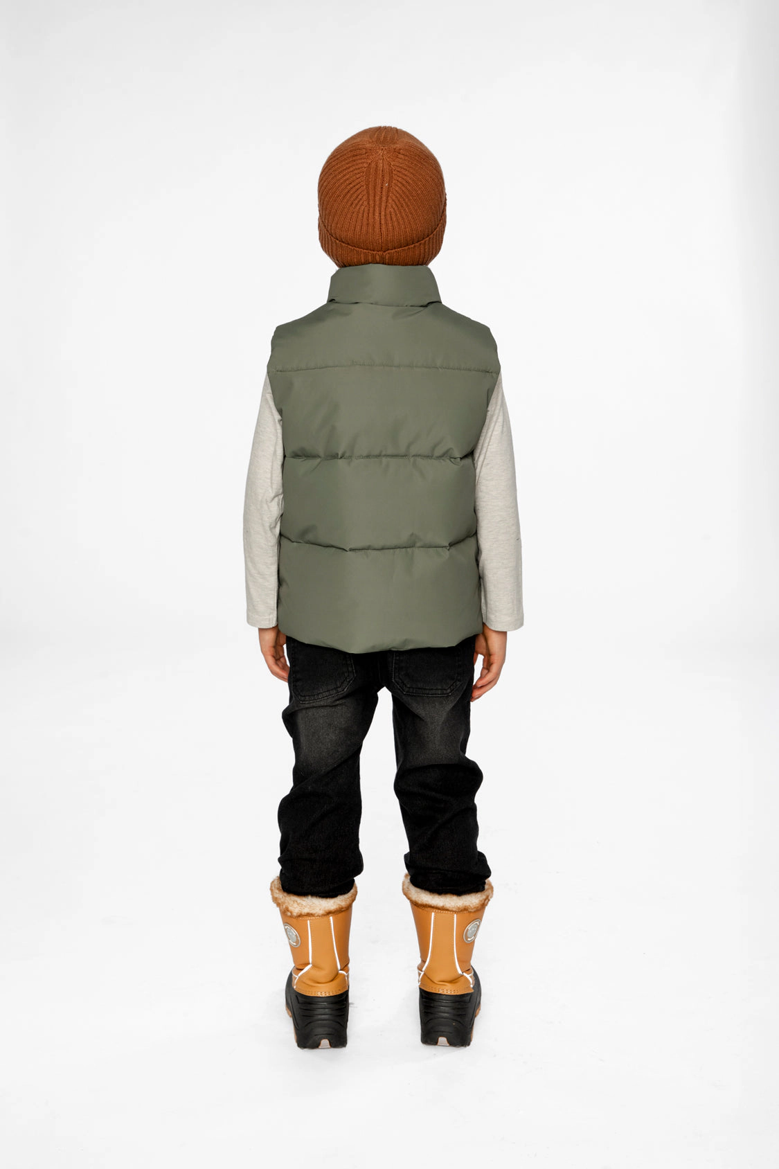 Deux par Boys Quilted Sherpa Sleeveless Mid-Season Vest with Kangaroo Pocket