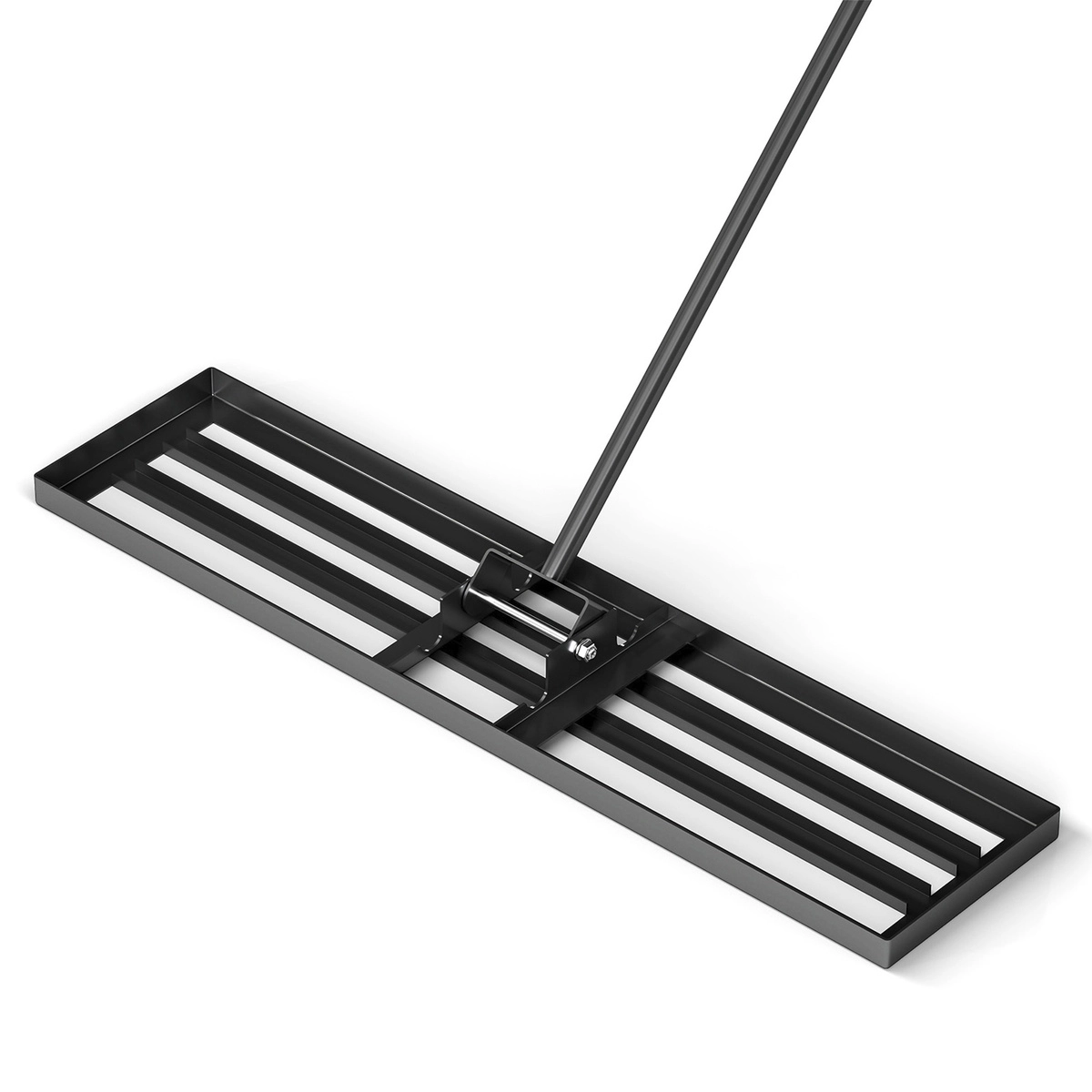 SUGIFT Black 42-in x 10-in Lawn Leveling Rake Grading Plate with Rustproof 69-in Handle for Topdressing