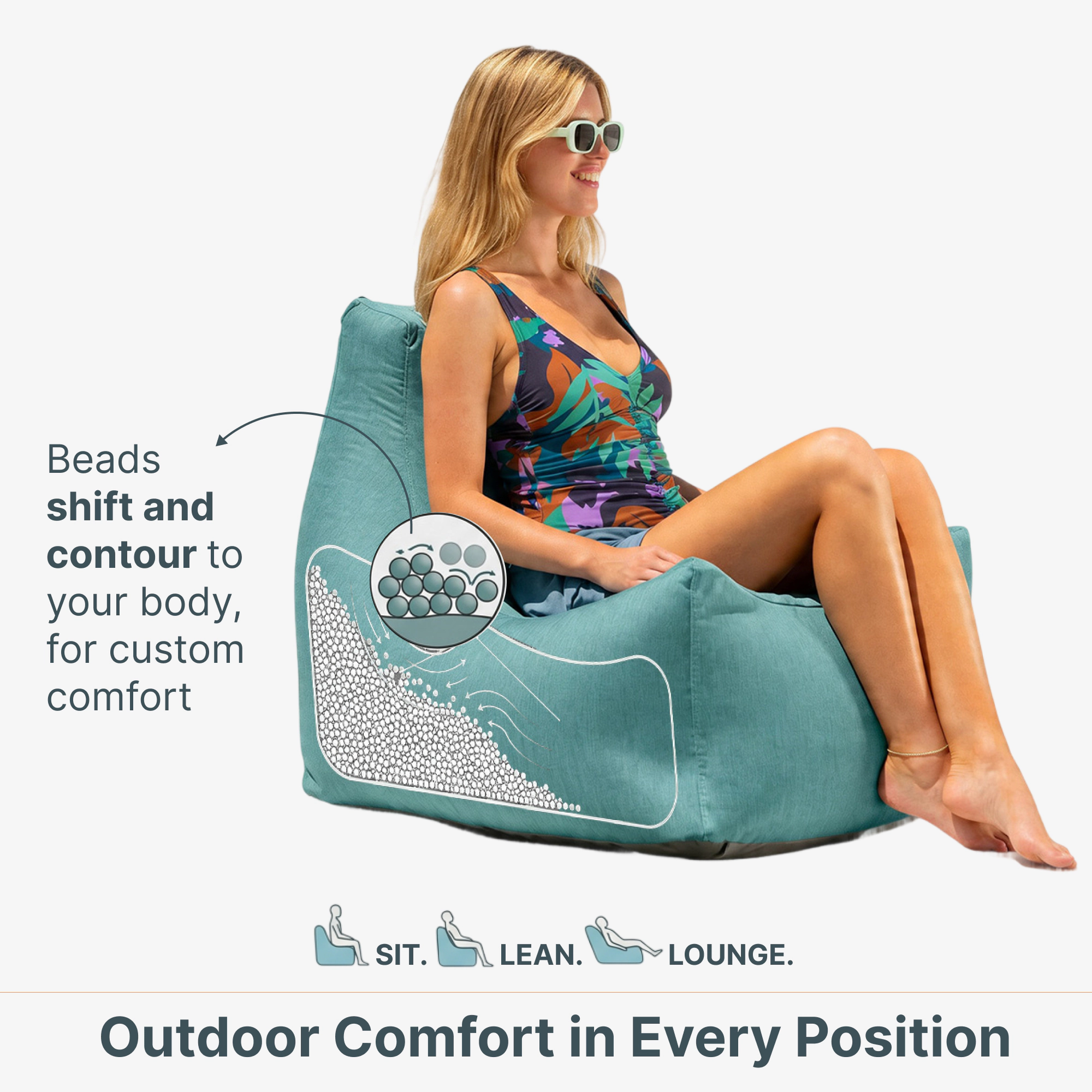 Jaxx Juniper Outdoor Bean Bag Patio Chair & Poolside Lounge