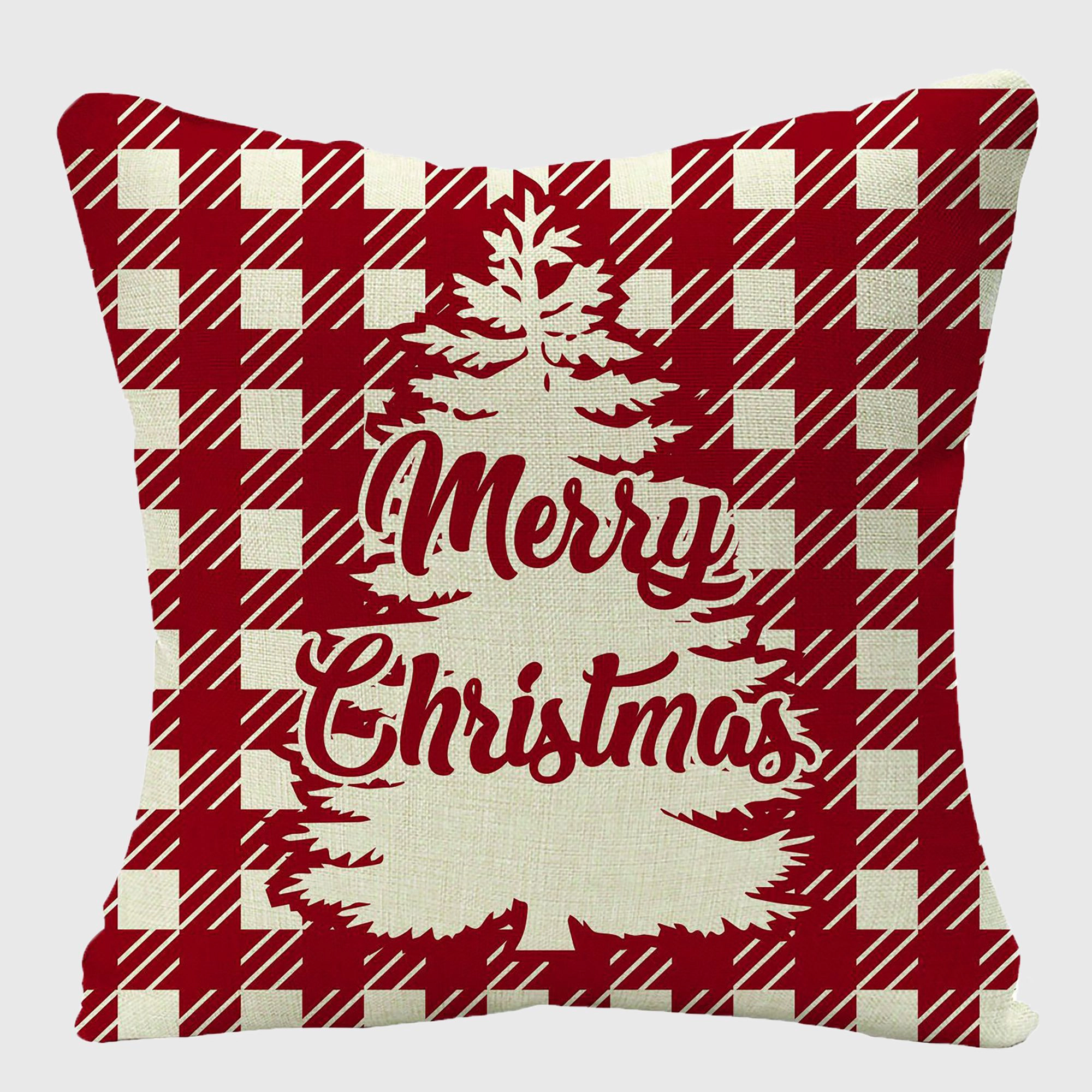 Anna-Kaci Christmas Gingham Decorative Throw Pillow Cover 18 x