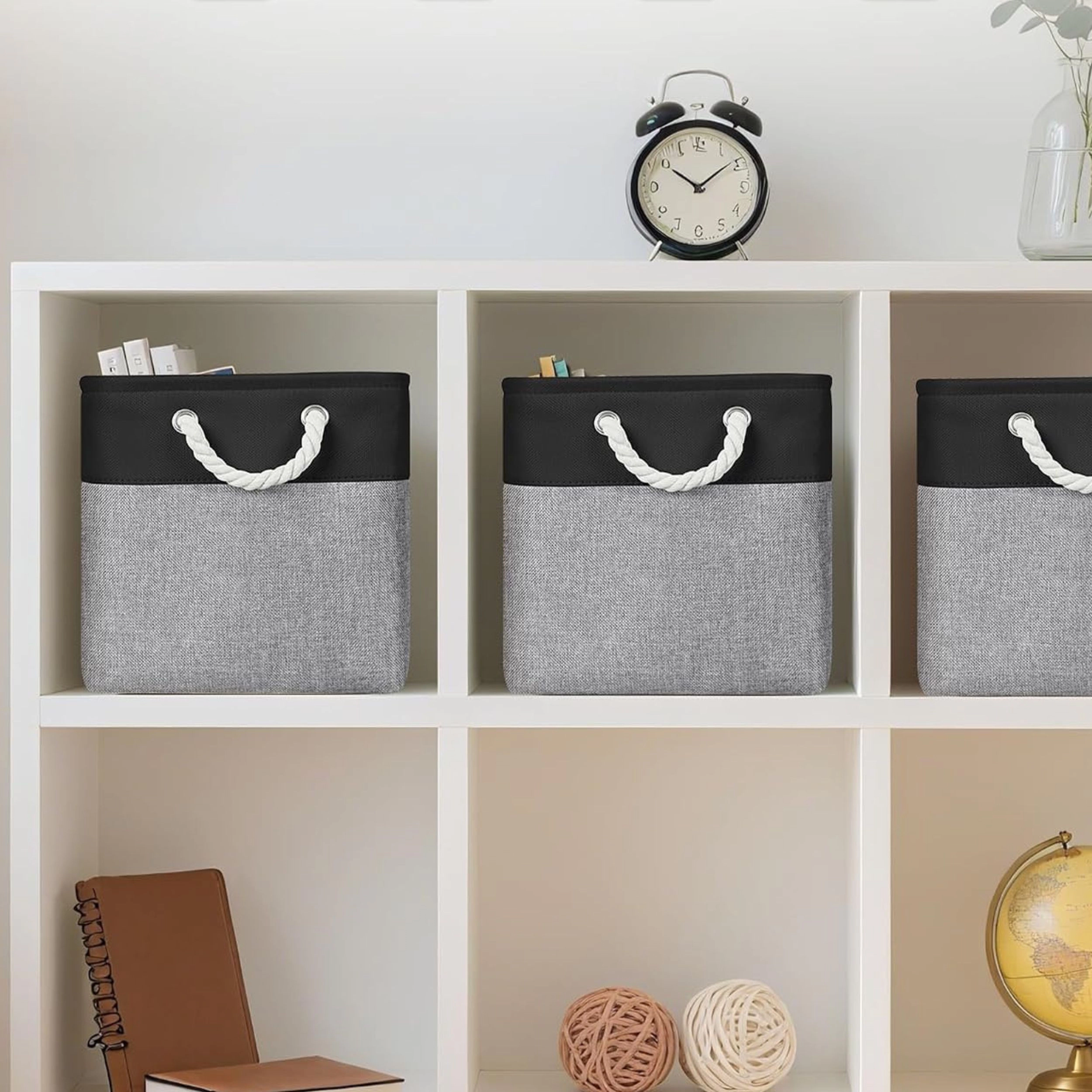 Stock Preferred Pack of 6 11 Inch Cube Storage Bins with Handles Foldable Fabric Organizer