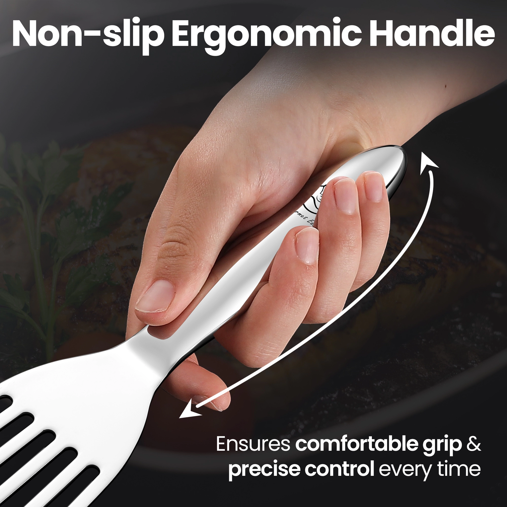Gourmet Easy Stainless Steel Fish Spatula Set – 1 Large + 1 Small Metal Spatula