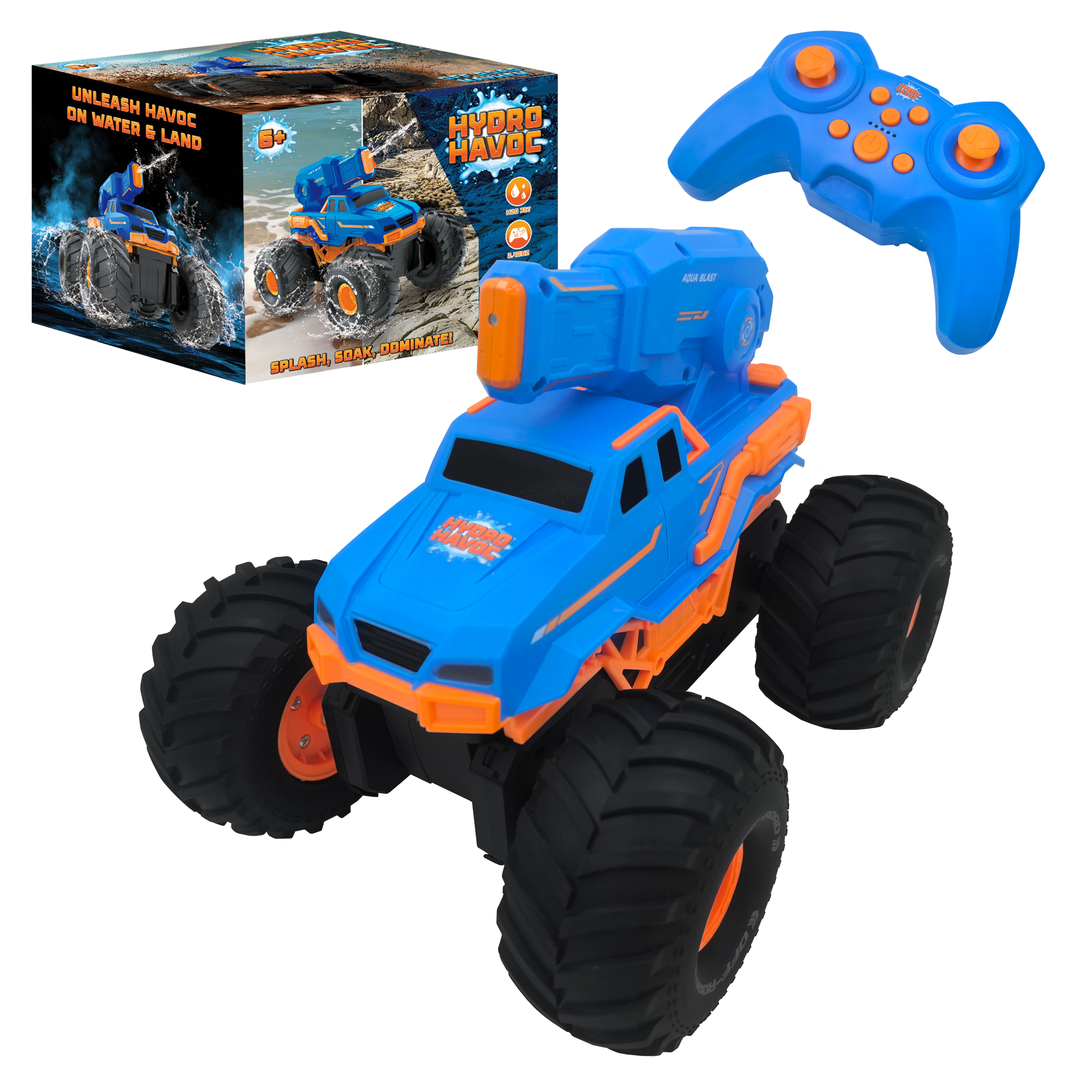 Force1 Hydro Havoc Amphibious RC Monster Truck – 2 Speed Modes, Off-Road & Water Capabilities for Kids