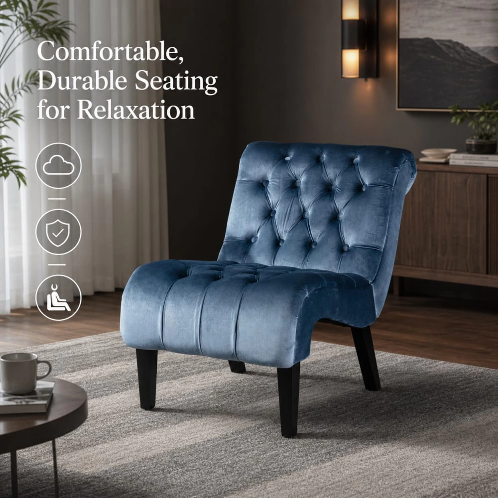 GOODSILO Upholstered Velvet Accent Chair Comfortable Seating