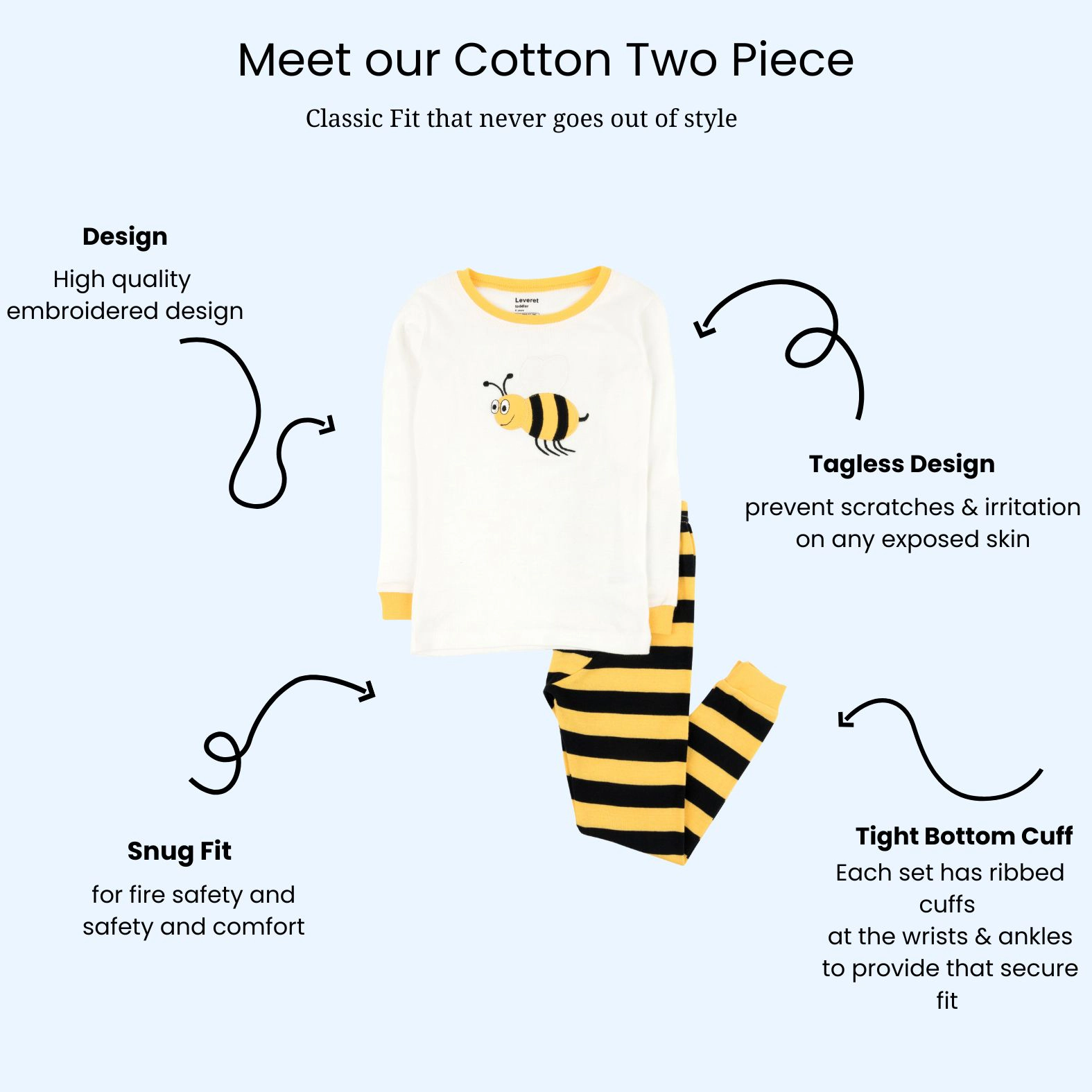 Leveret Baby/Toddler/Kids 2-pc Cotton Snug Fit Novelty Pajamas