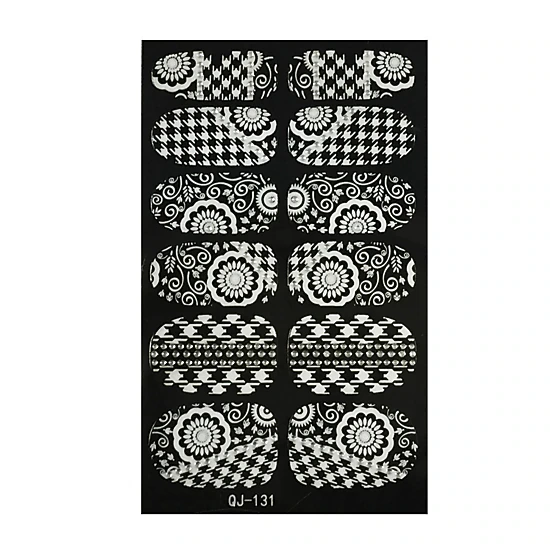 Wrapables Fashionable Black and White Nail Art Stickers, Deco