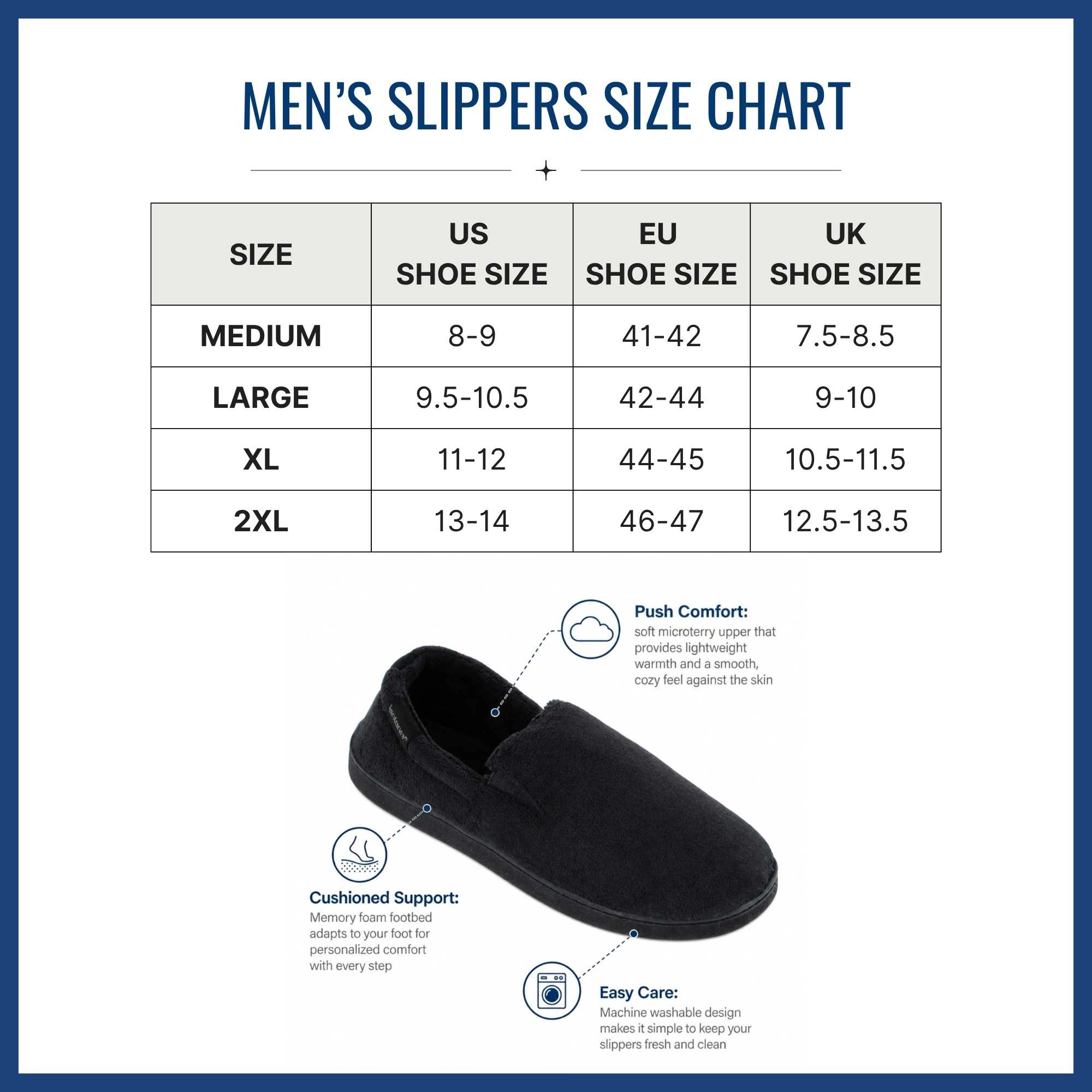 Isotoner Men's Microterry Jake Closed-Back Slippers