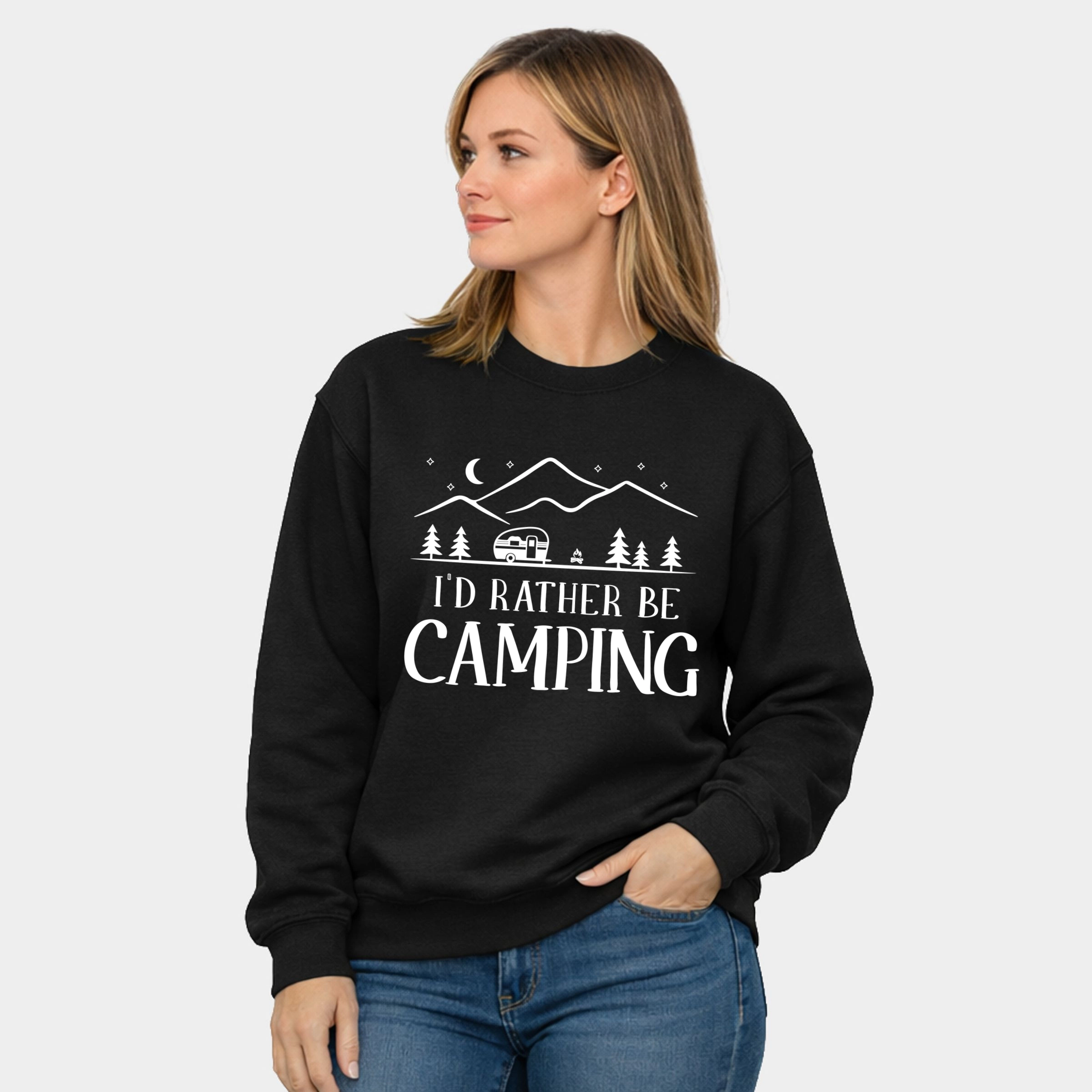 Simply Sage Market - Rather Be Camping Camper  Women's Graphic Sweatshirt