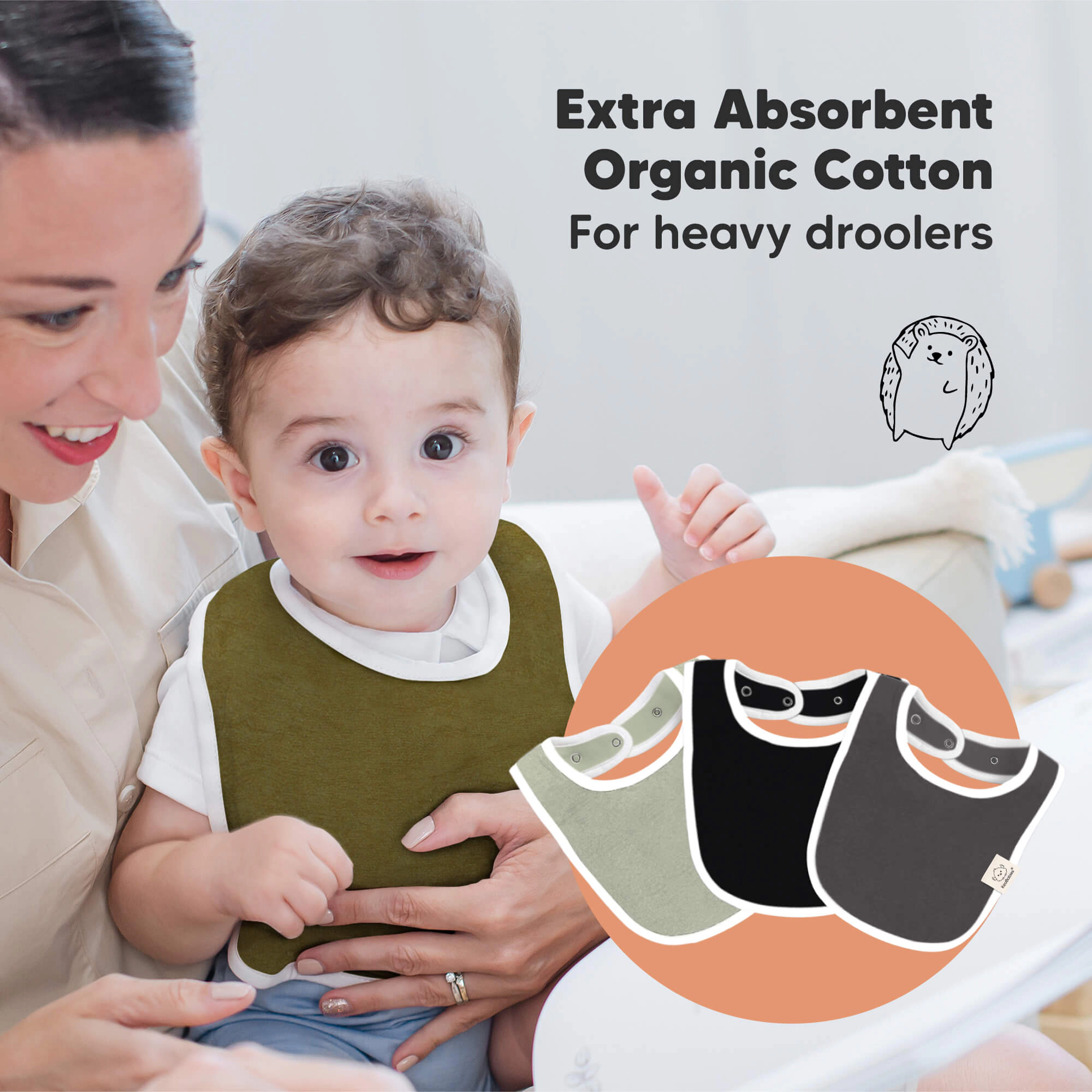 KeaBabies 8-Pack Urban Drool Bibs