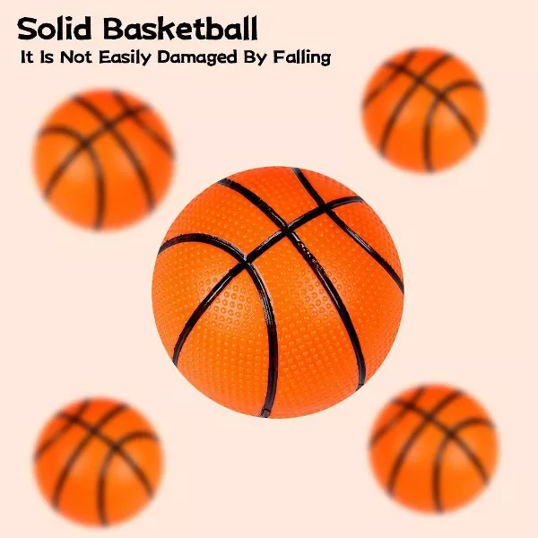Sperric Basketball Hoop Playset w/ Suction Cups & Tying Straps, Mini for Bathtub Door 3 Soft Balls