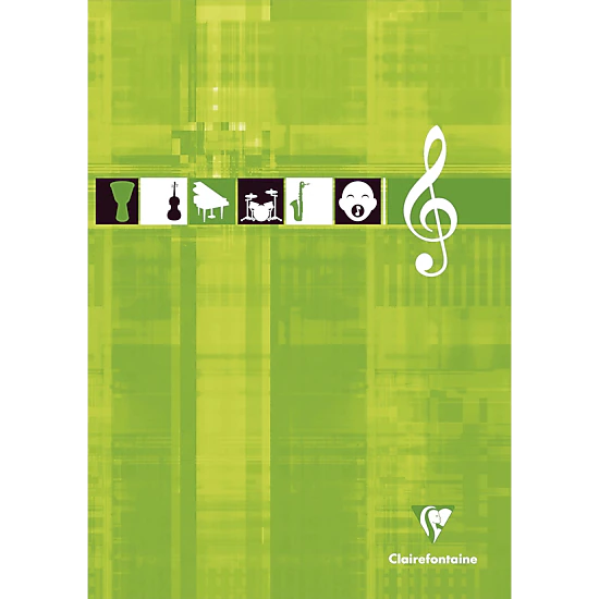 Clairefontaine Music Notepad - 12 Staves per Page - 8.25 x 11.75 in - Assorted Cover (Sold Individually)